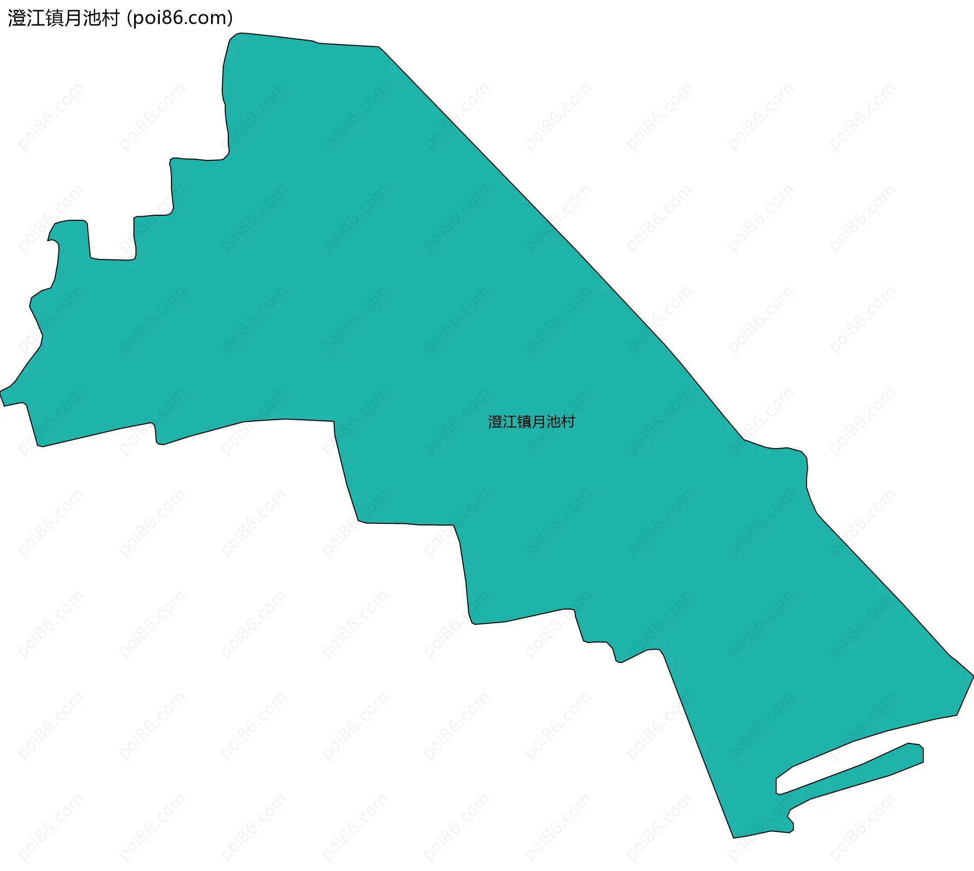 澄江镇月池村边界地图