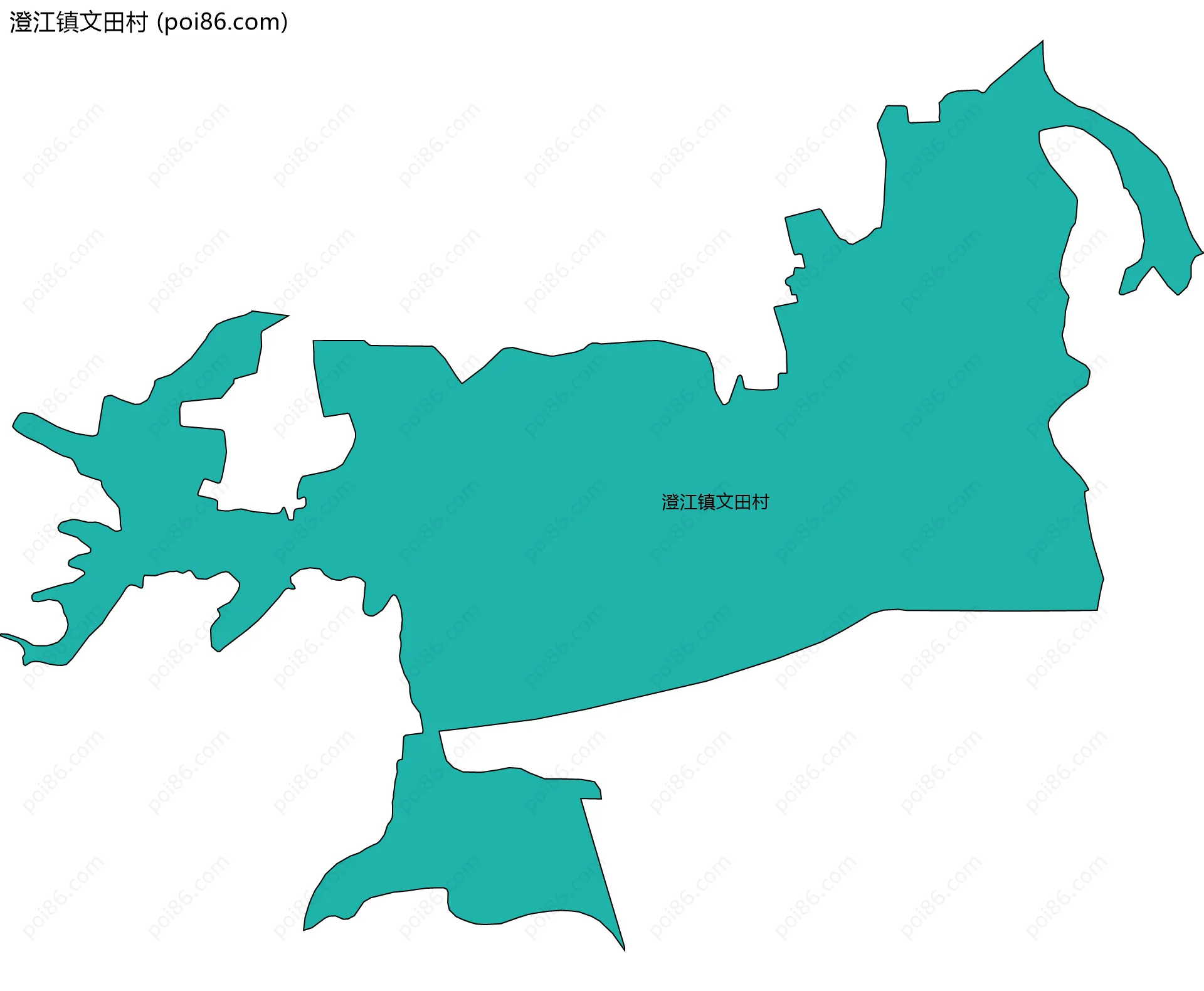 澄江镇文田村边界地图