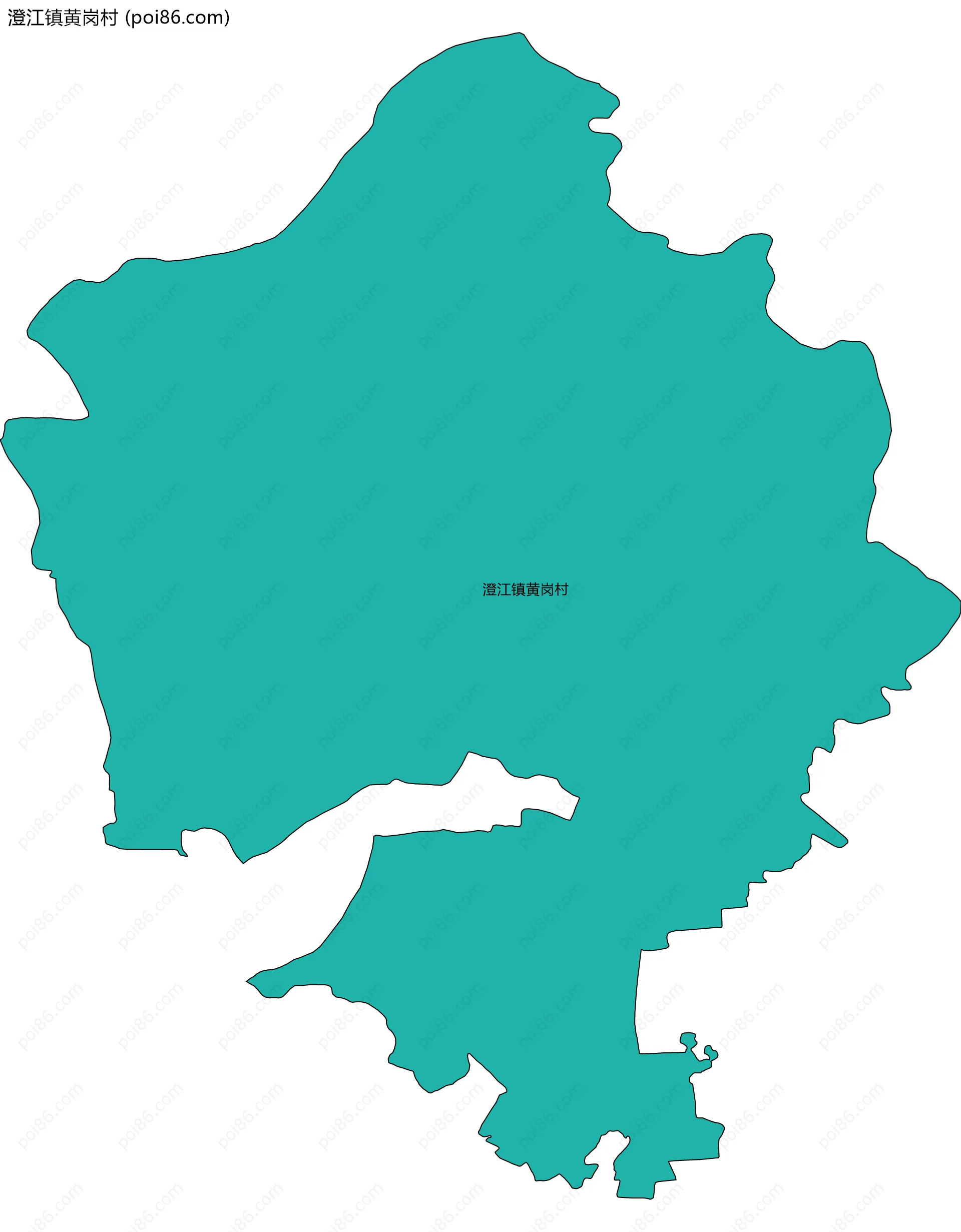 澄江镇黄岗村边界地图