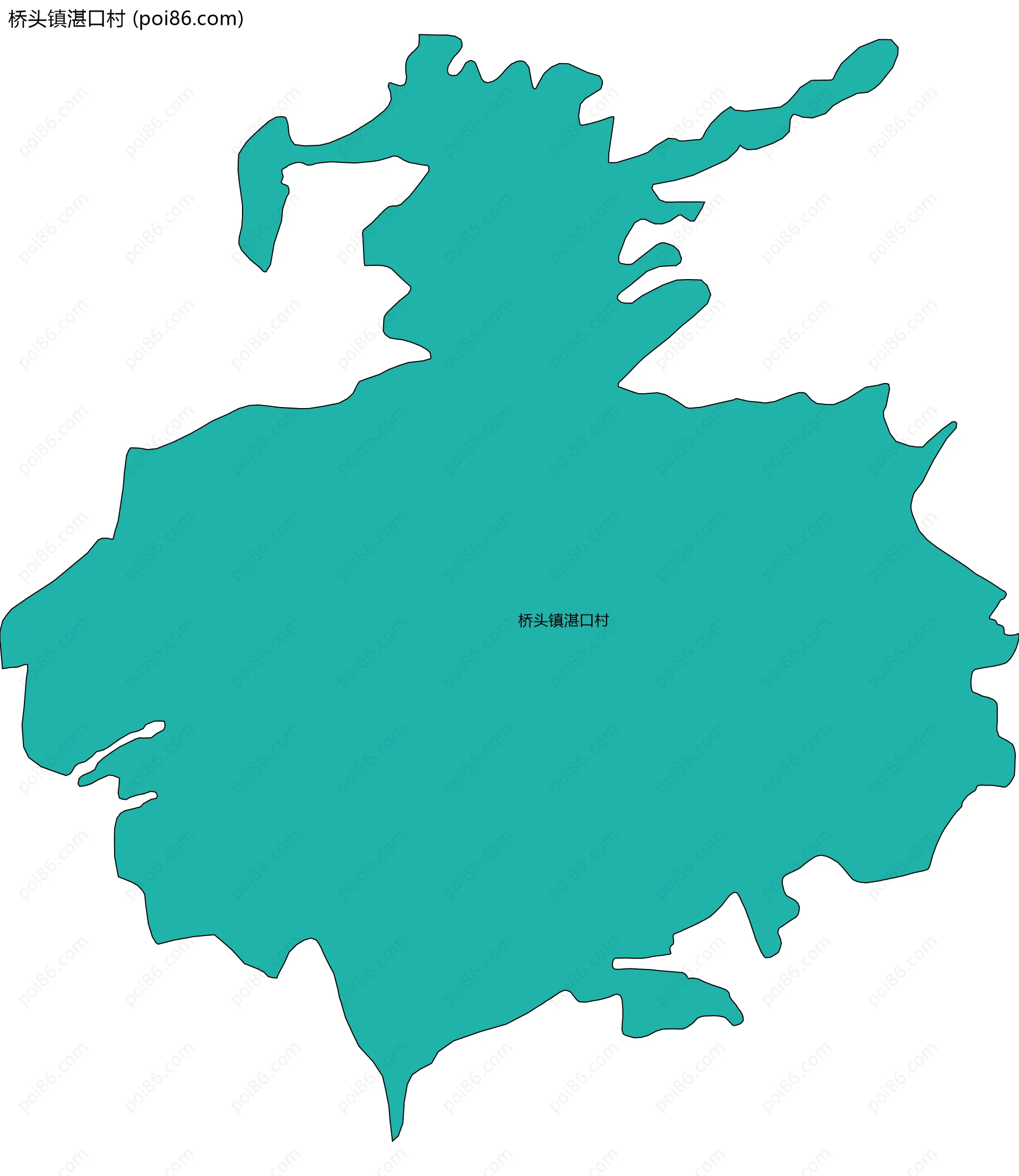 桥头镇湛口村边界地图