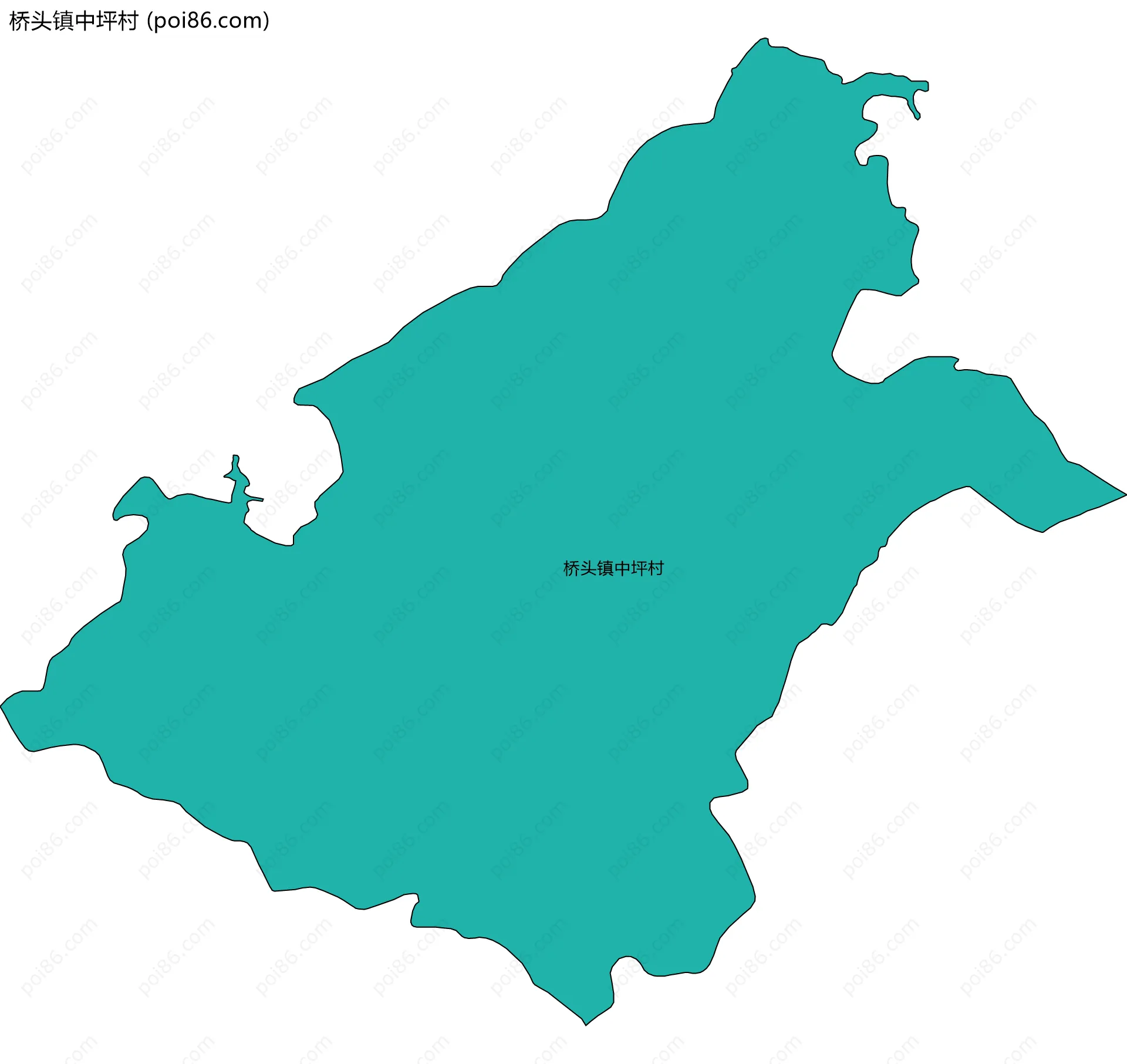 桥头镇中坪村边界地图