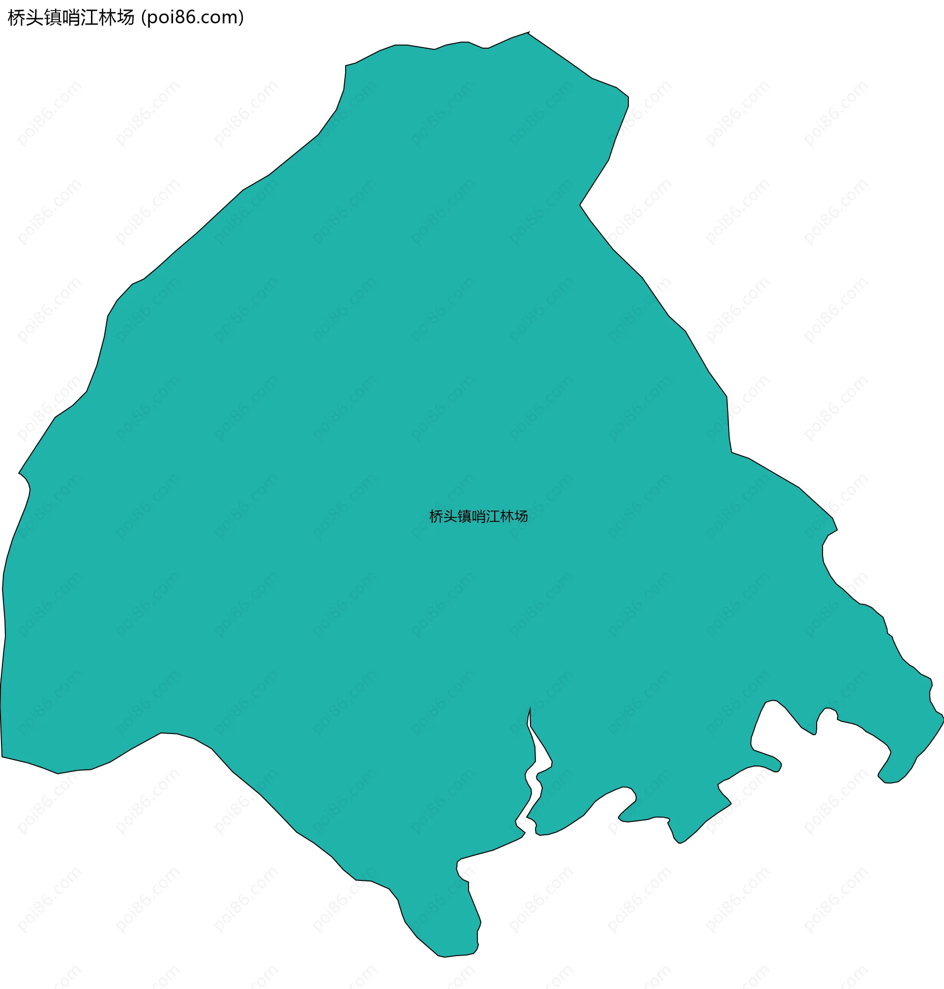 桥头镇哨江林场边界地图