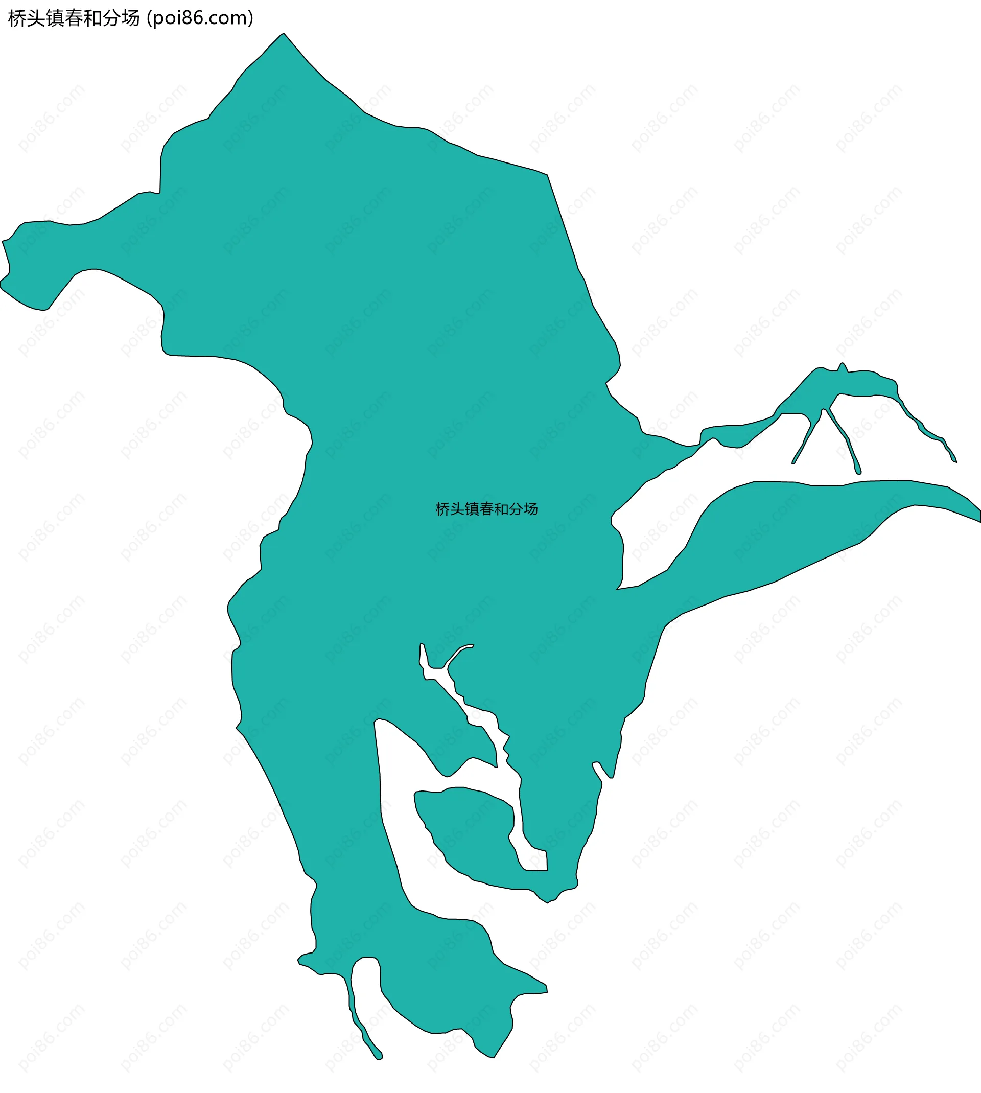 桥头镇春和分场边界地图