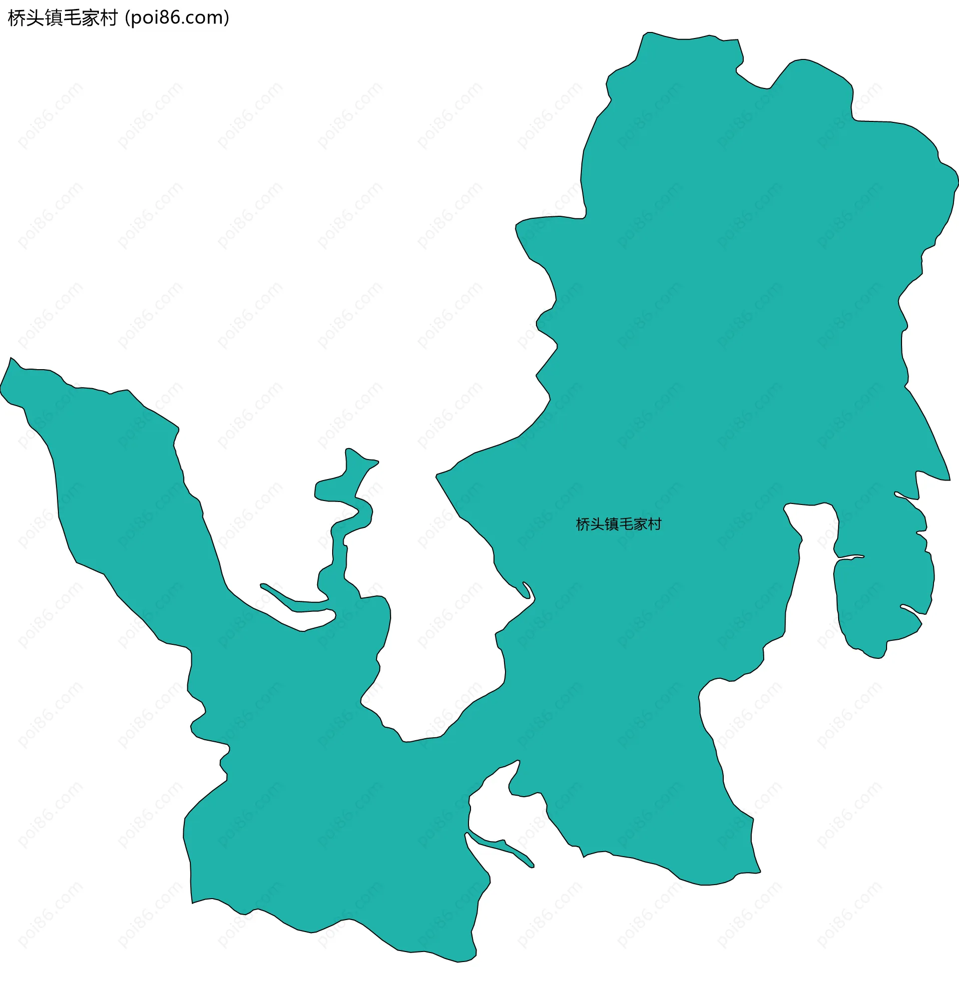 桥头镇毛家村边界地图
