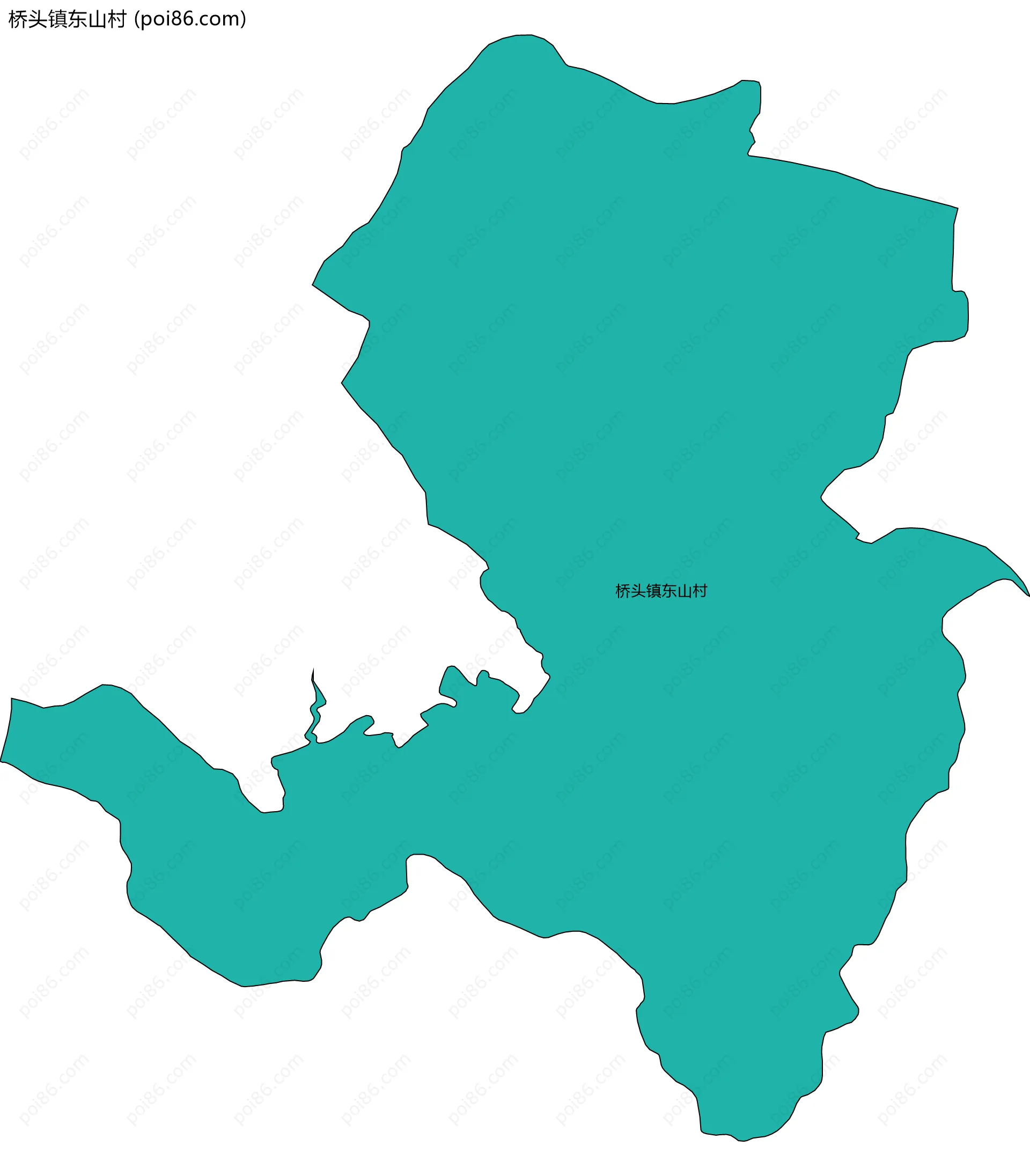 桥头镇东山村边界地图