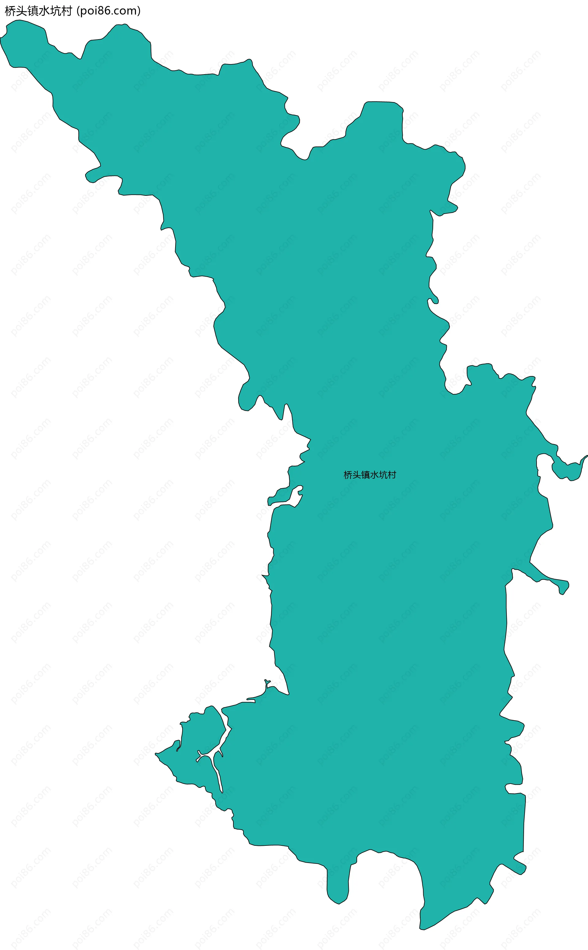 桥头镇水坑村边界地图