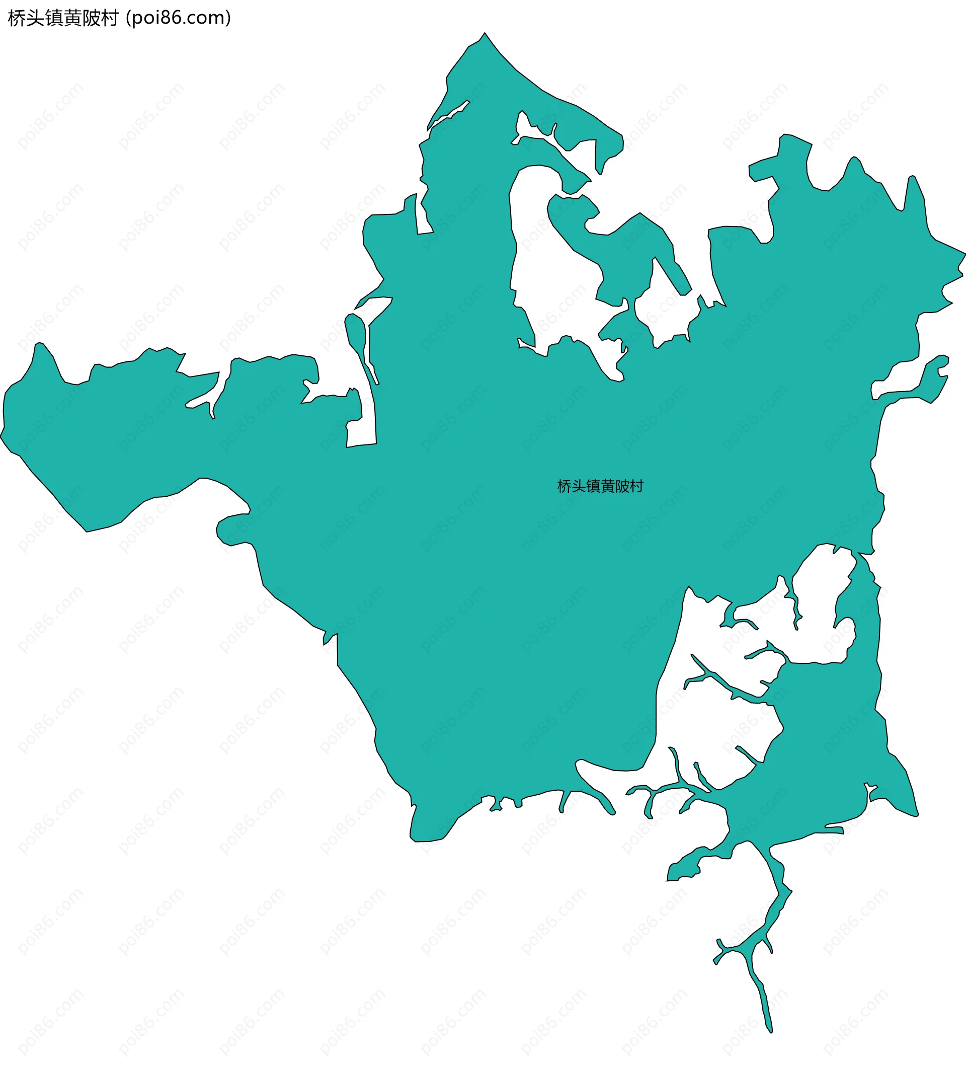 桥头镇黄陂村边界地图