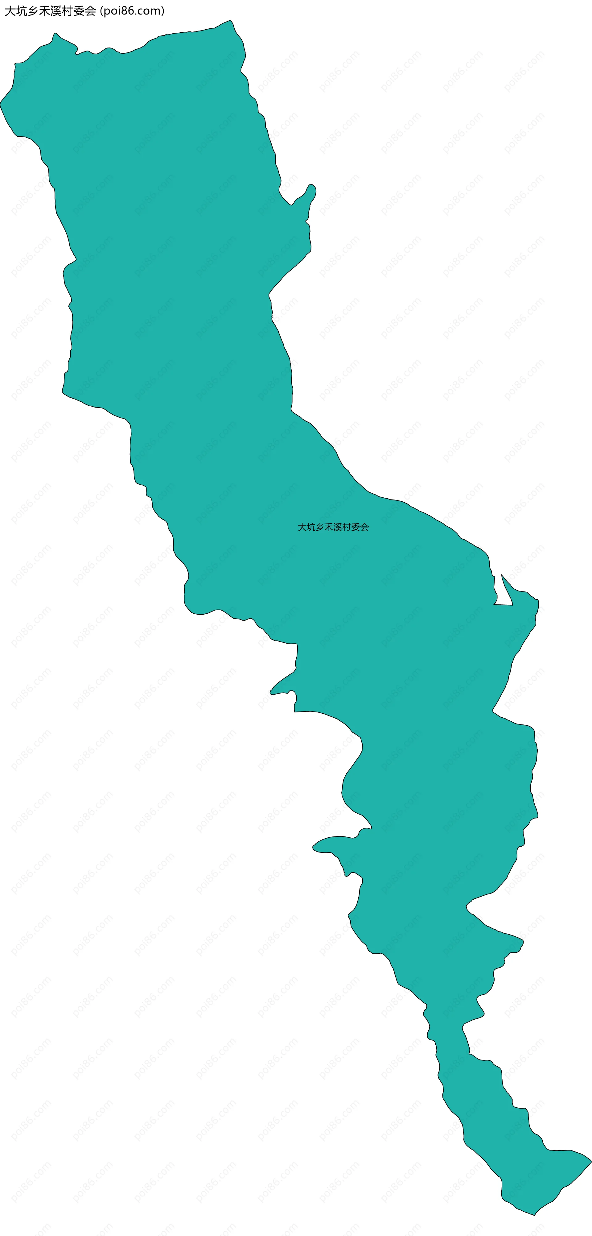 大坑乡禾溪村委会边界地图