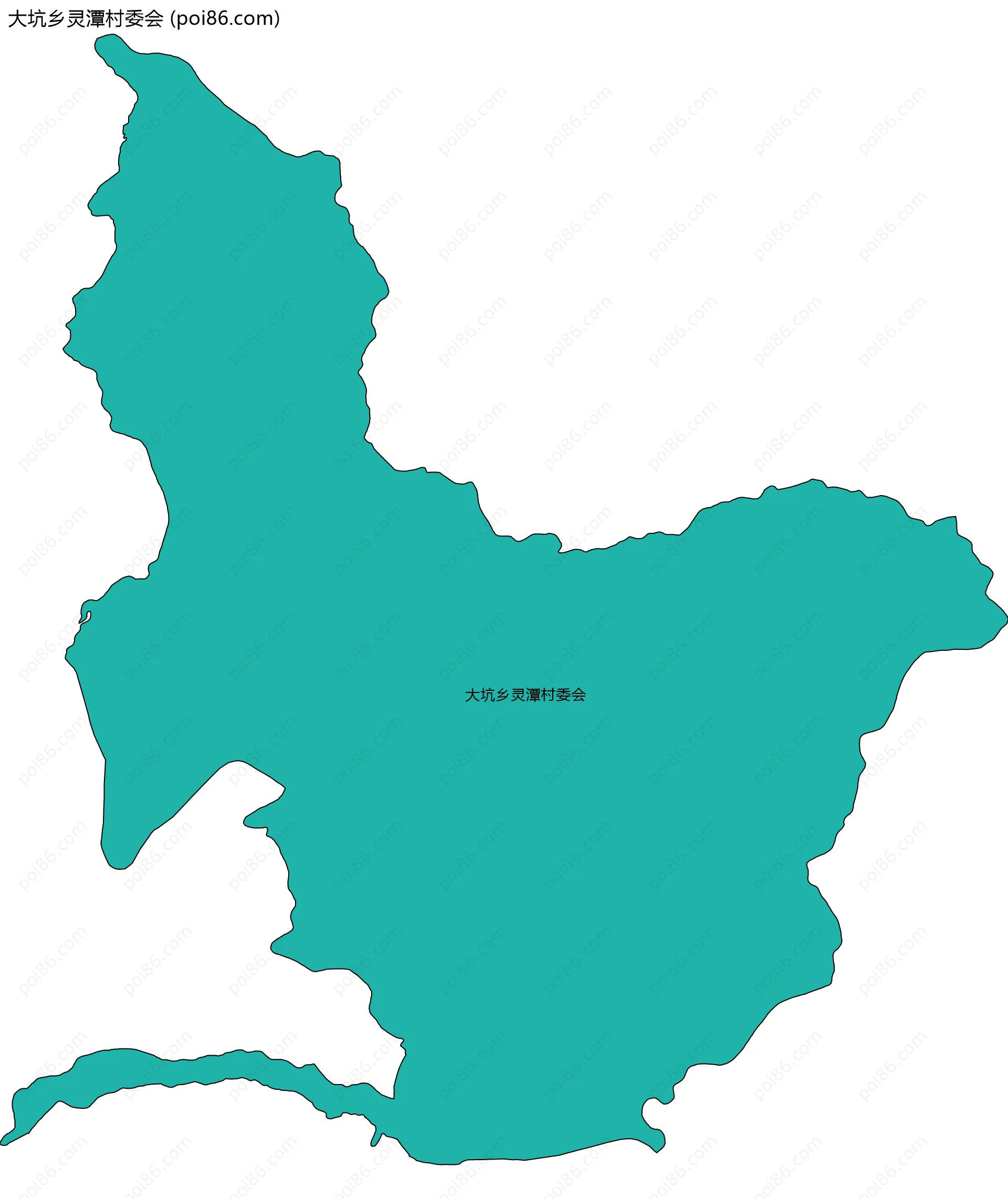 大坑乡灵潭村委会边界地图
