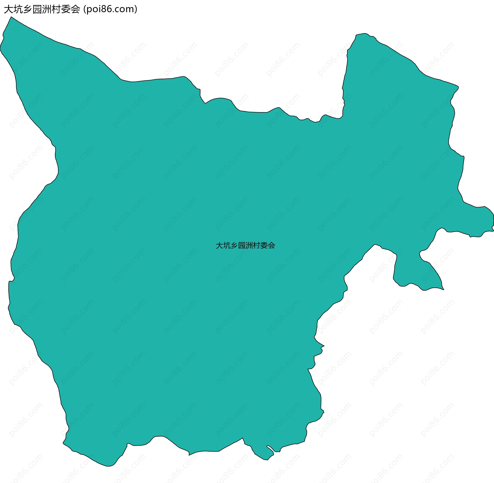 大坑乡园洲村委会边界地图