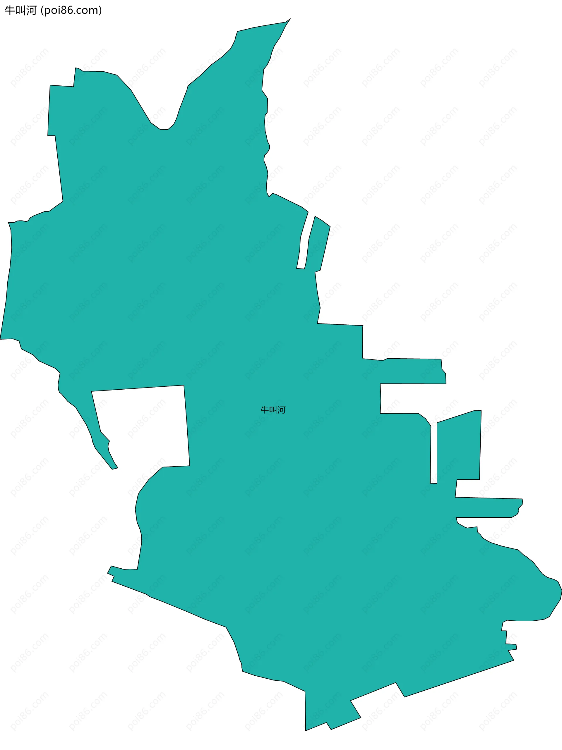 牛叫河边界地图