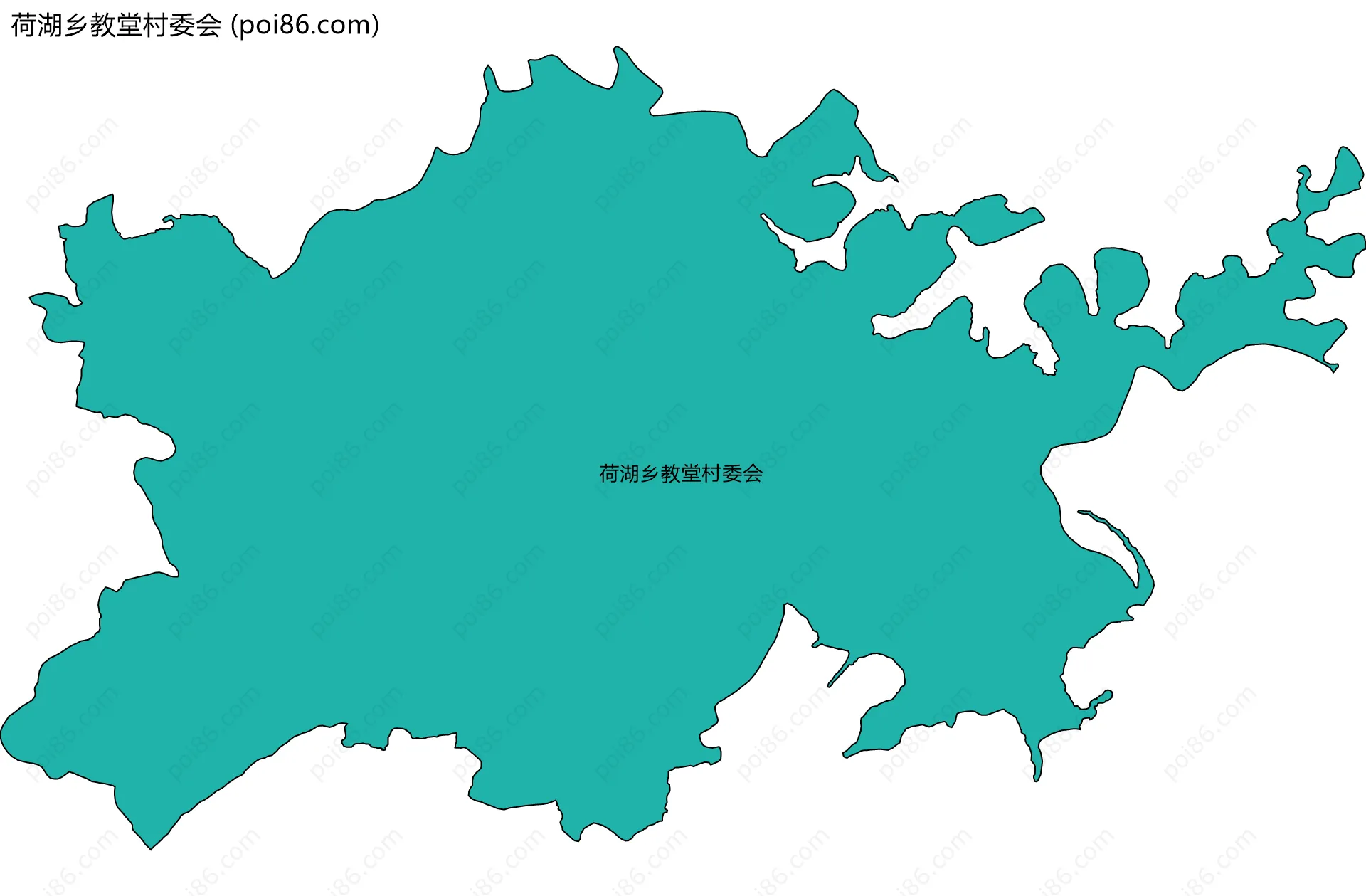荷湖乡教堂村委会边界地图