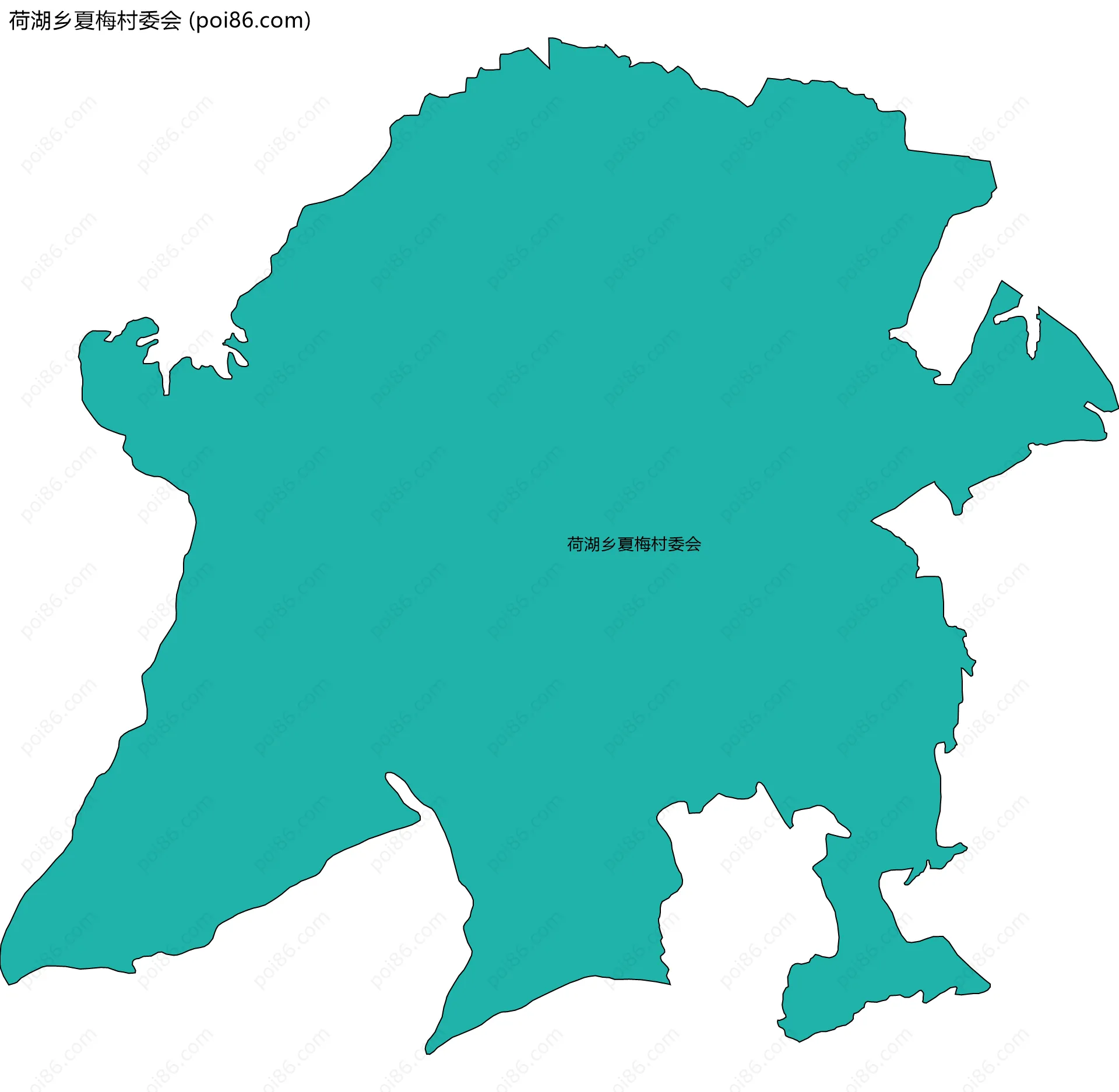 荷湖乡夏梅村委会边界地图