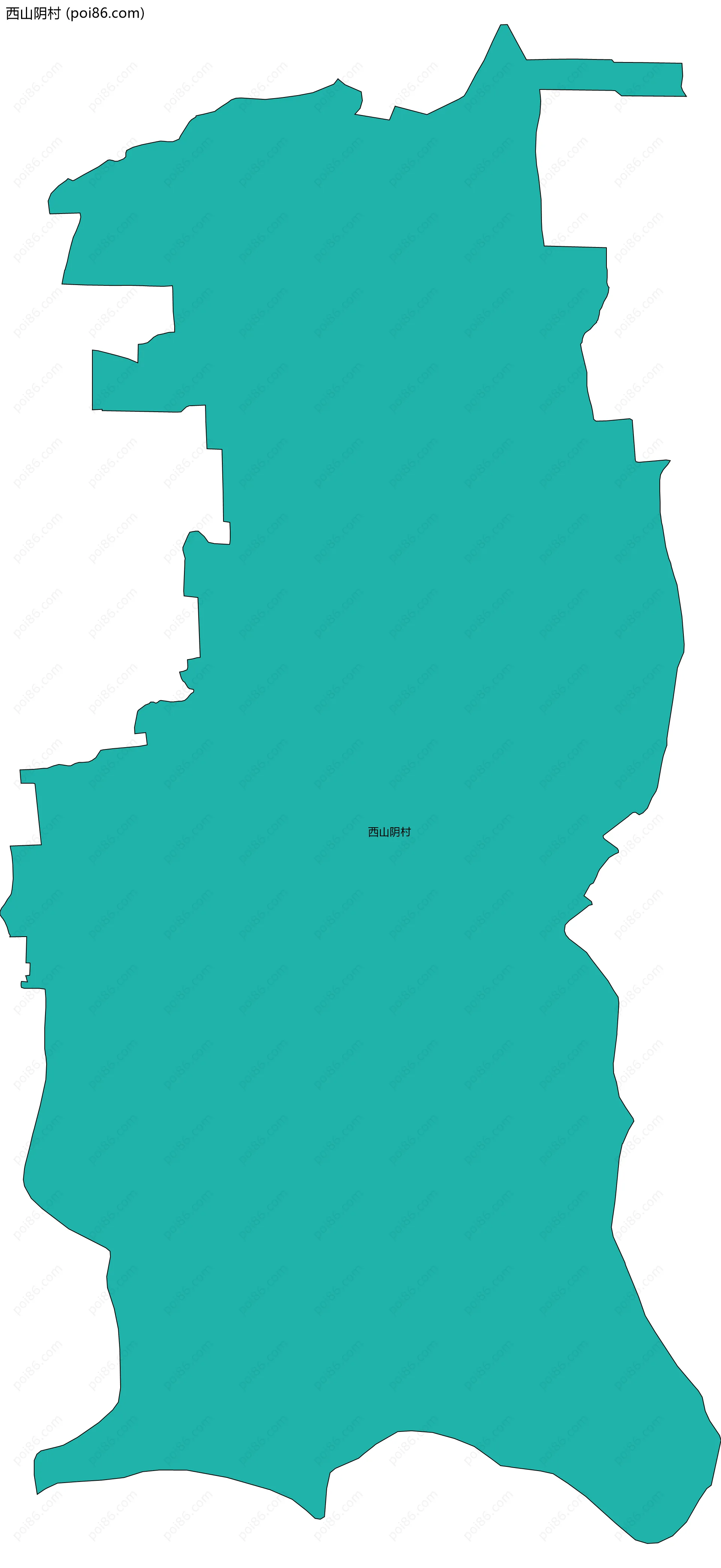 西山阴村边界地图