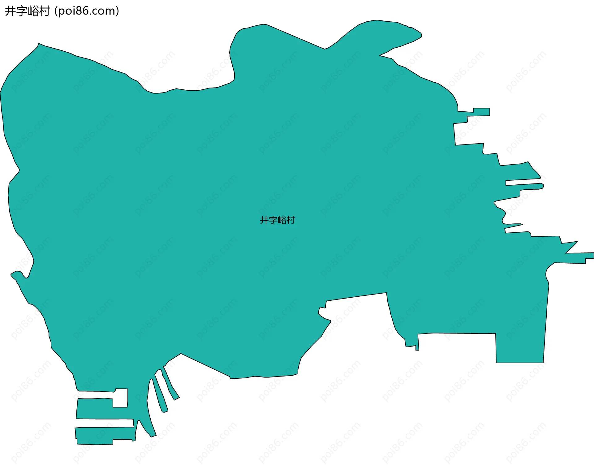 井字峪村边界地图
