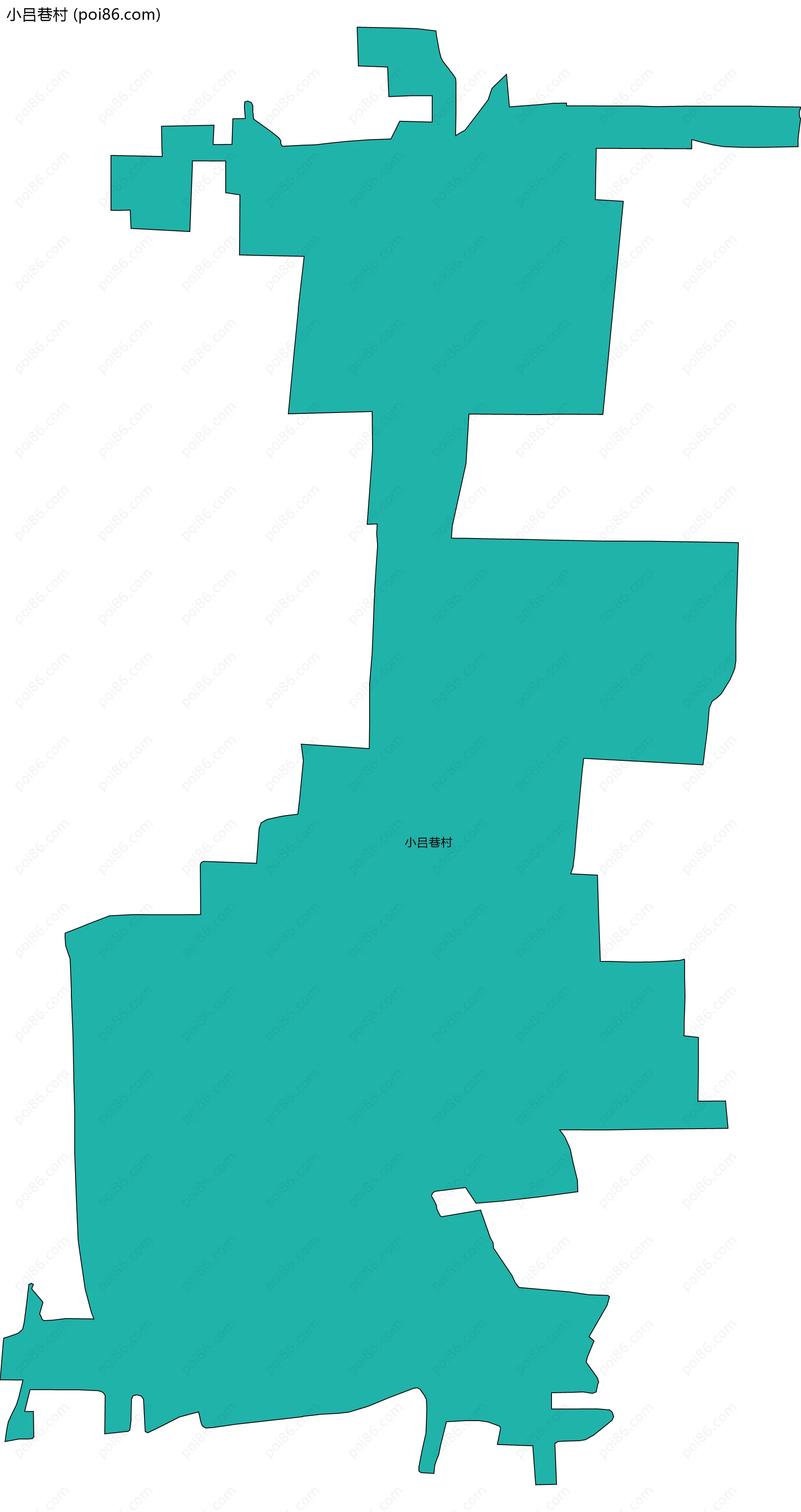 小吕巷村边界地图