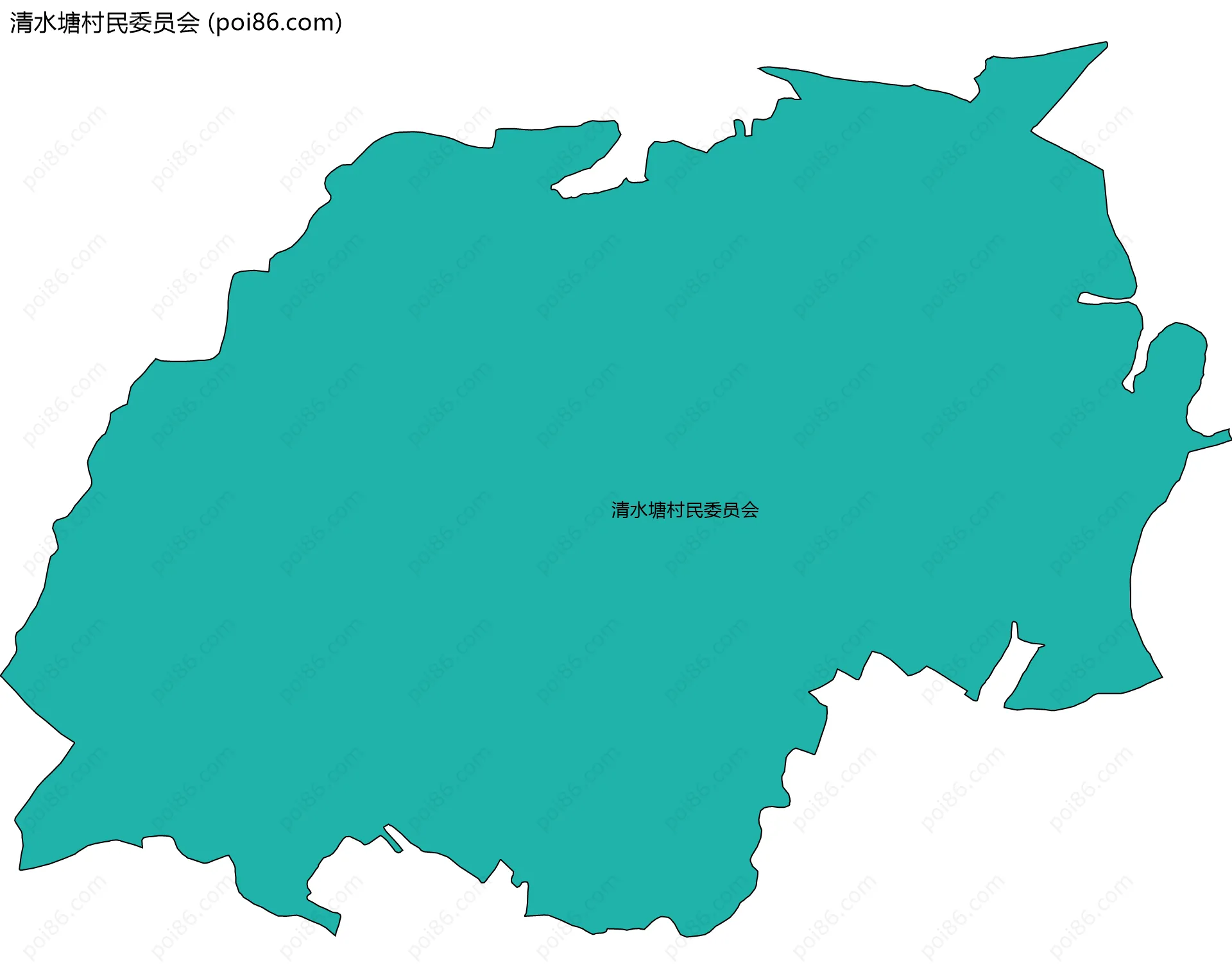 清水塘村民委员会边界地图