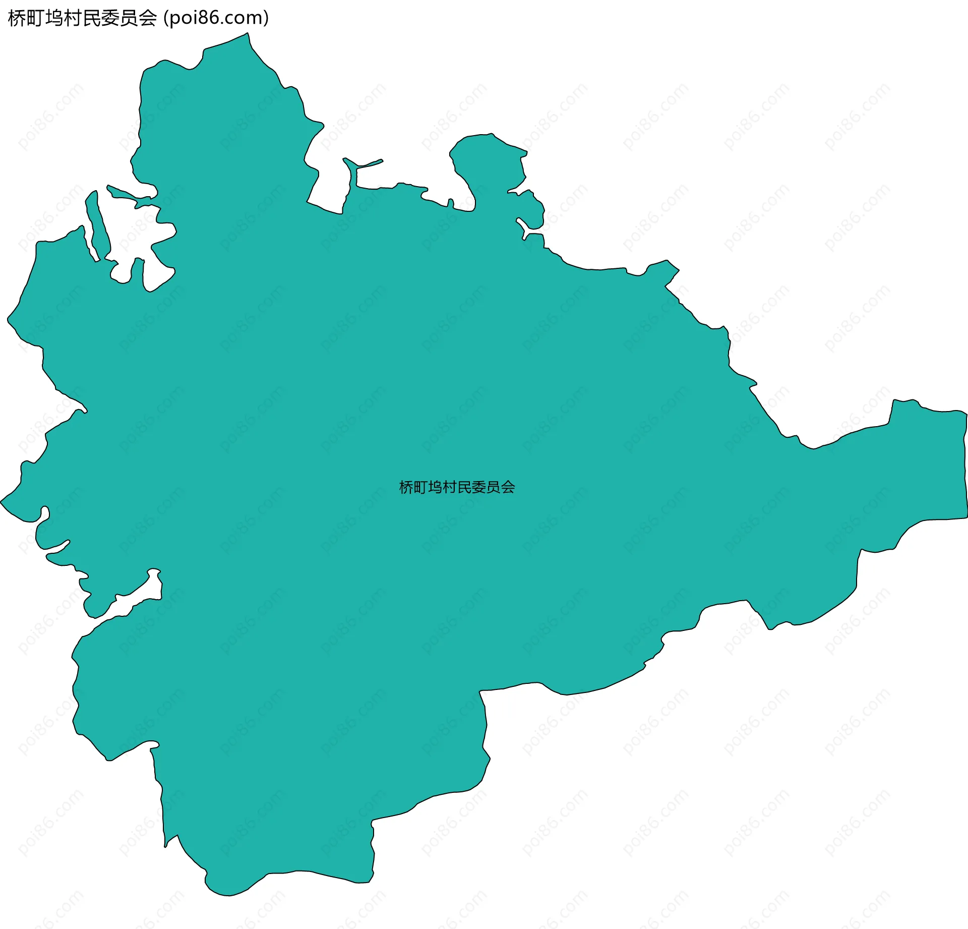 桥町坞村民委员会边界地图