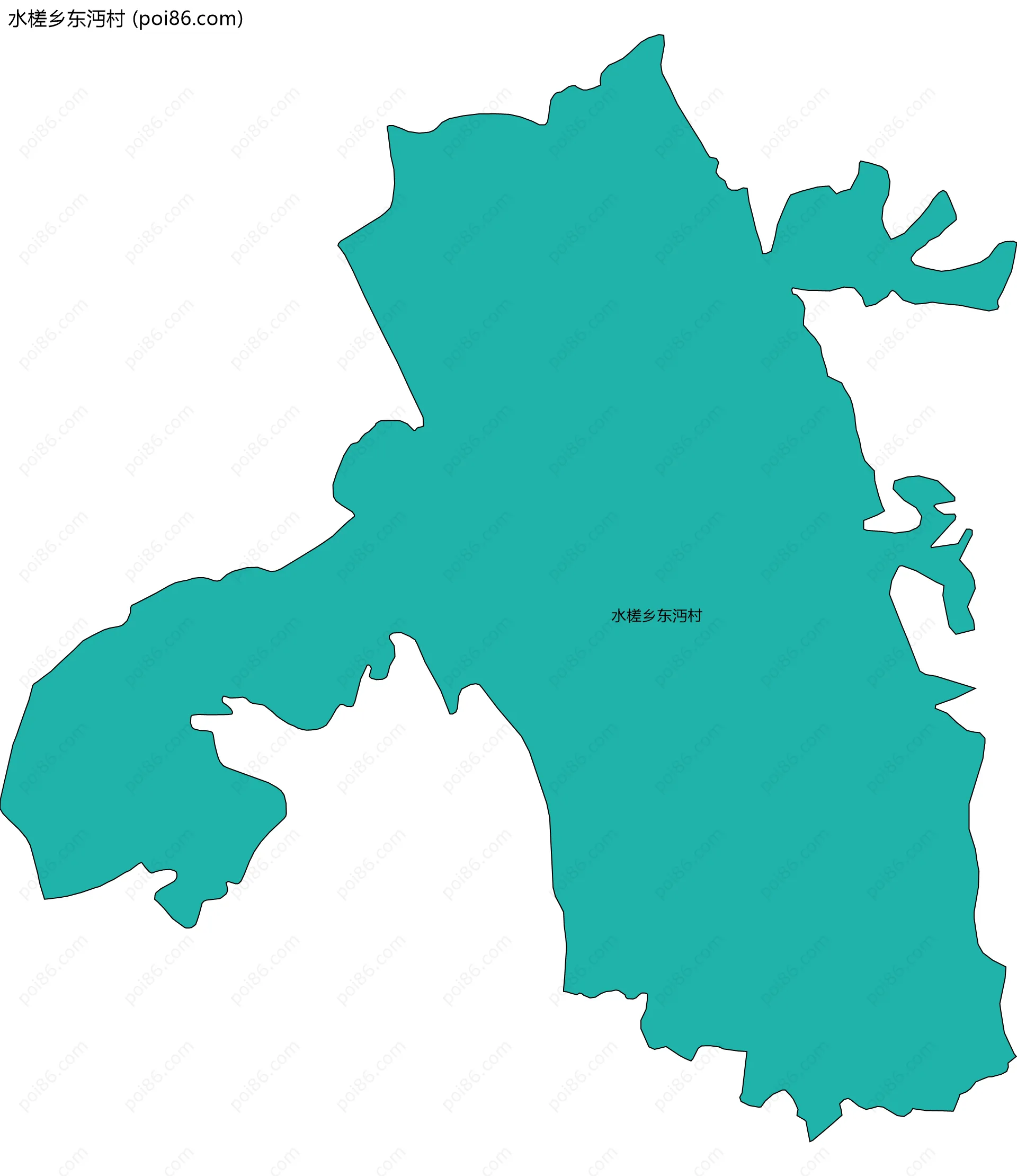 水槎乡东沔村边界地图