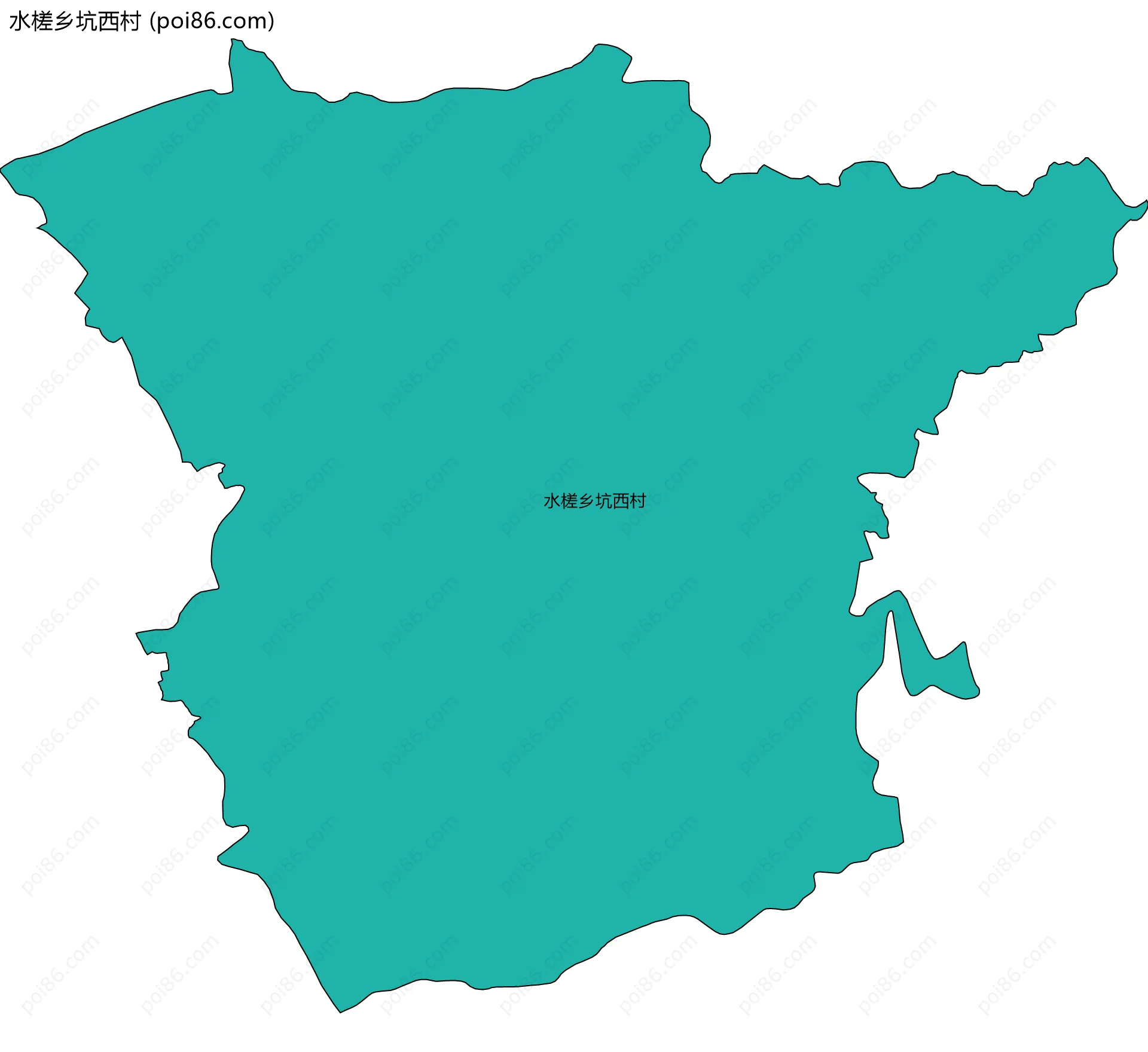 水槎乡坑西村边界地图