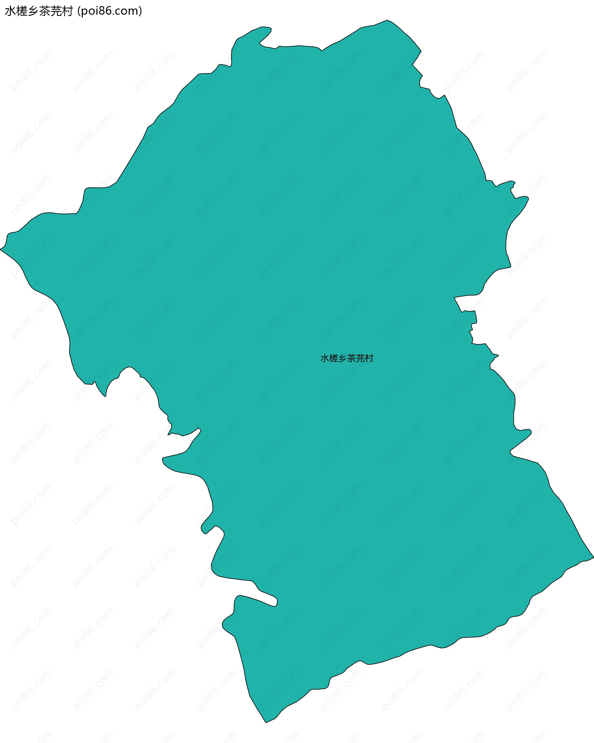 水槎乡茶芫村边界地图