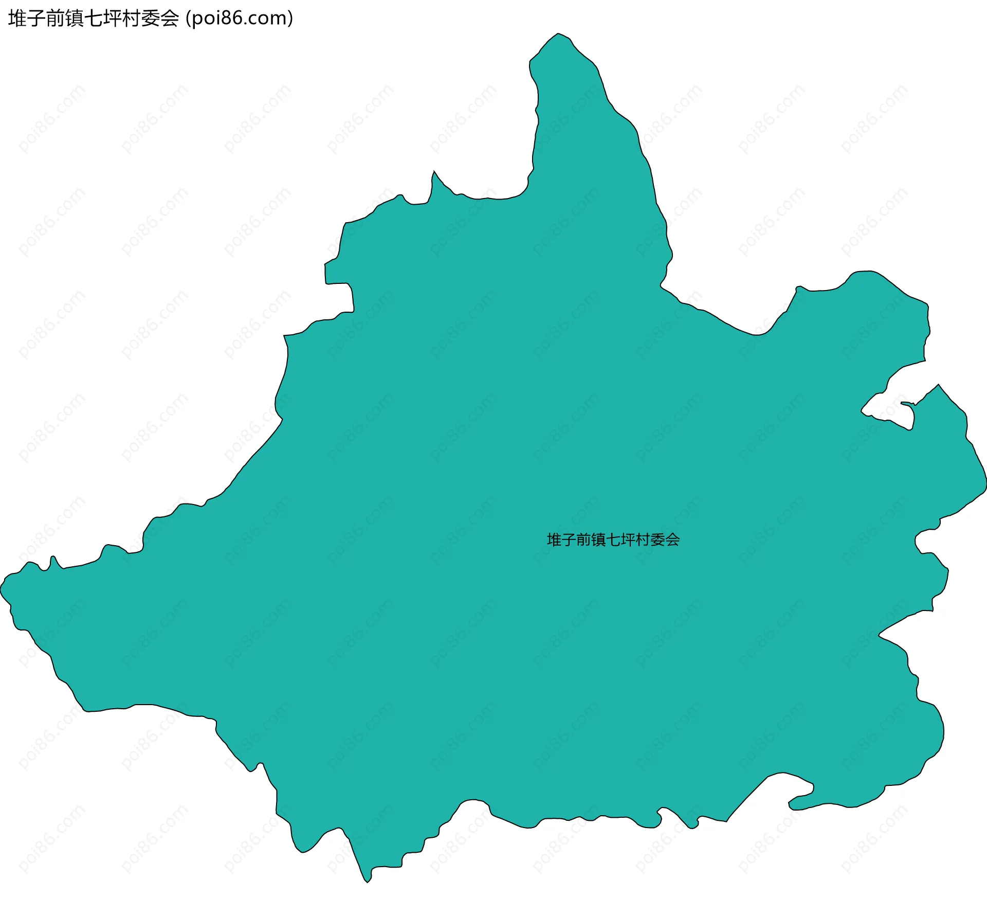 堆子前镇七坪村委会边界地图