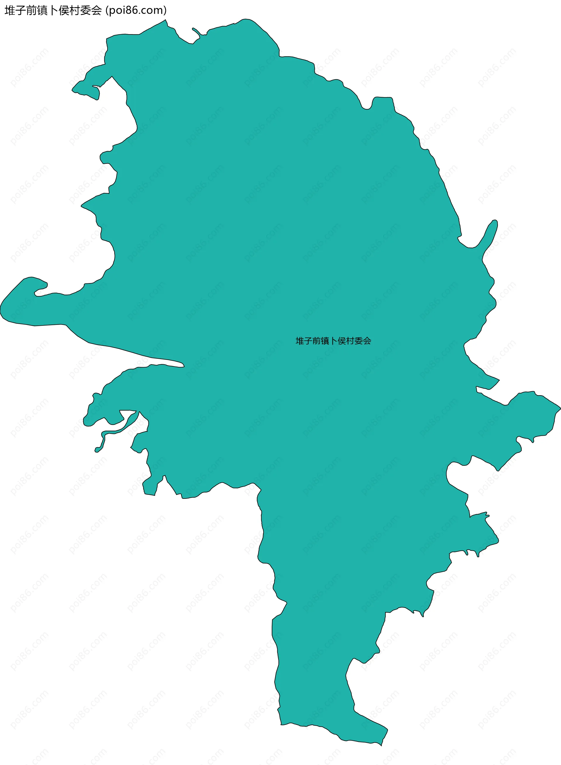 堆子前镇卜侯村委会边界地图
