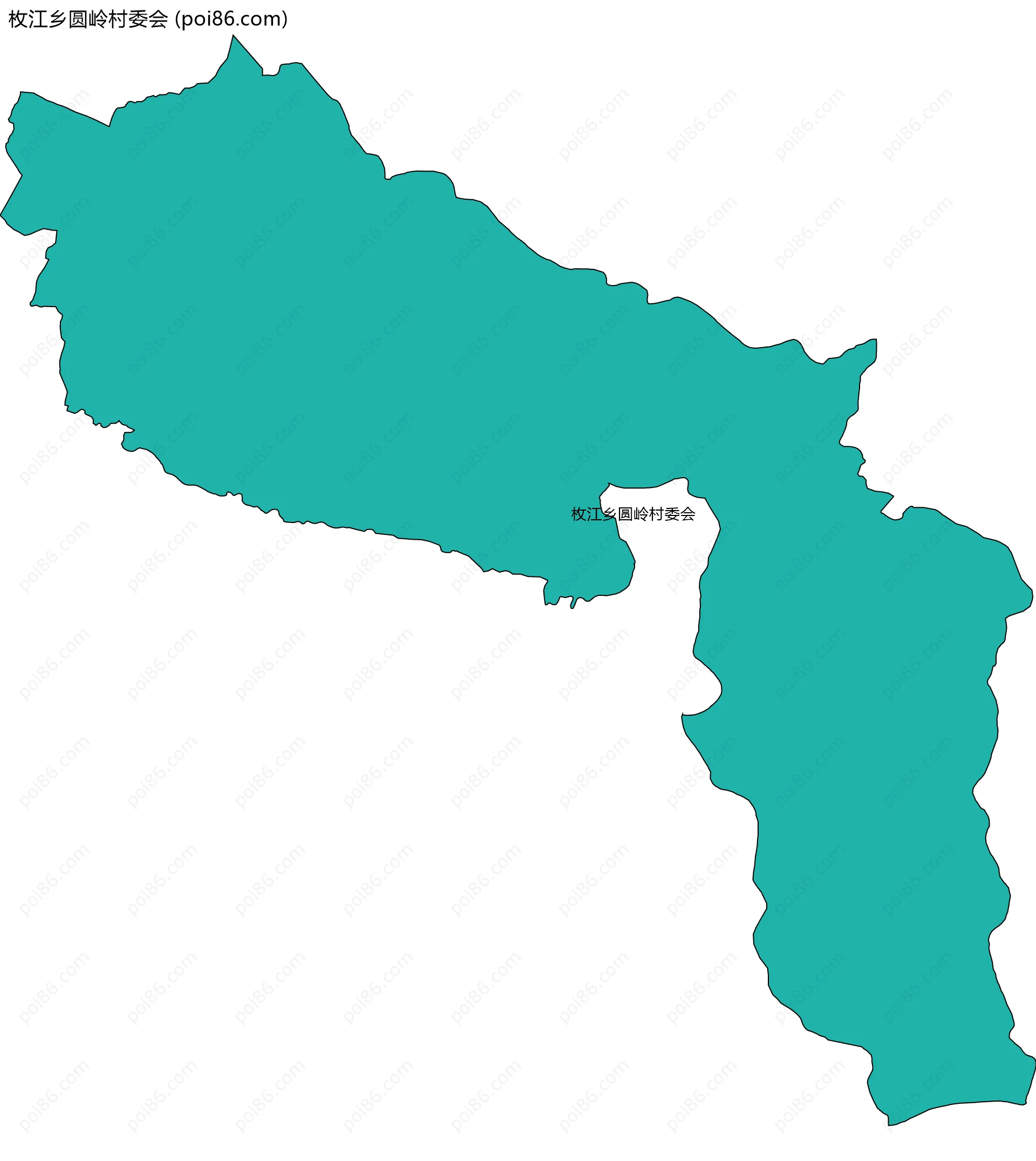 枚江乡圆岭村委会边界地图