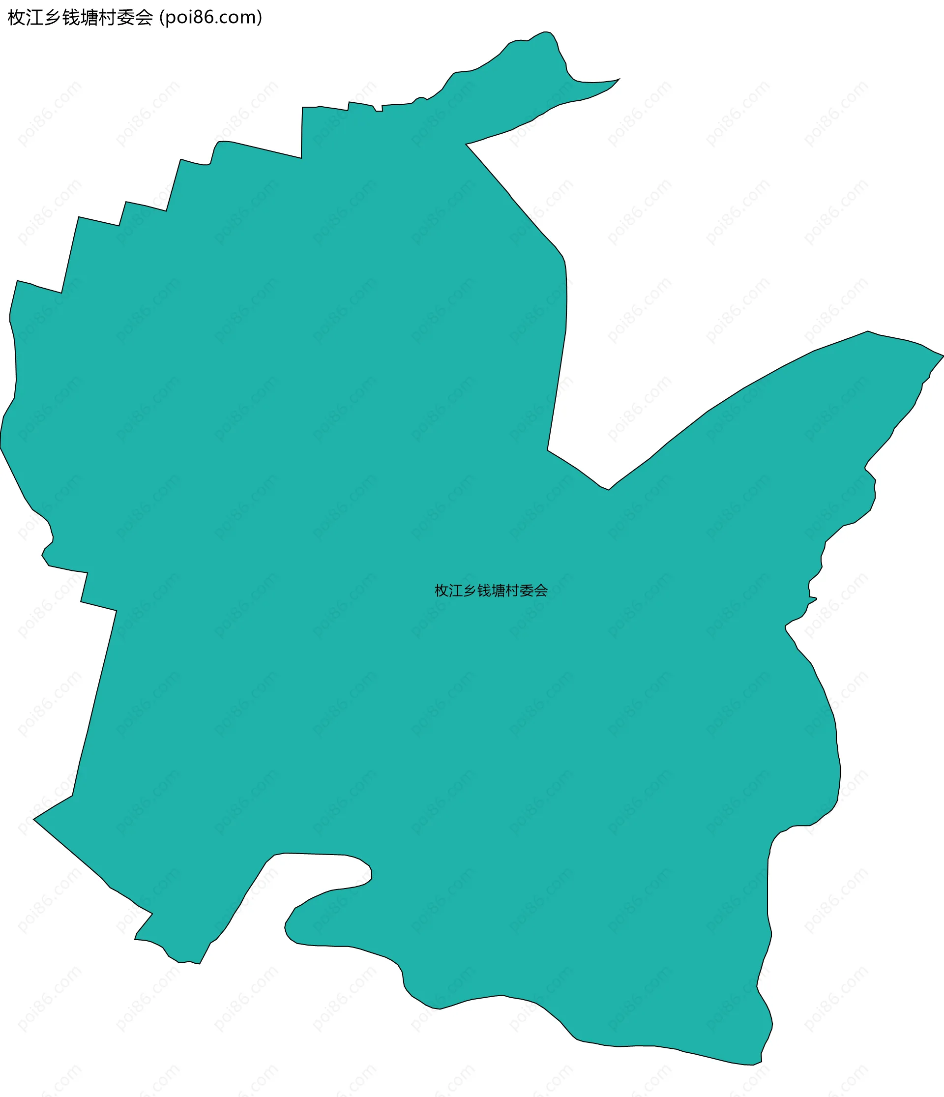 枚江乡钱塘村委会边界地图