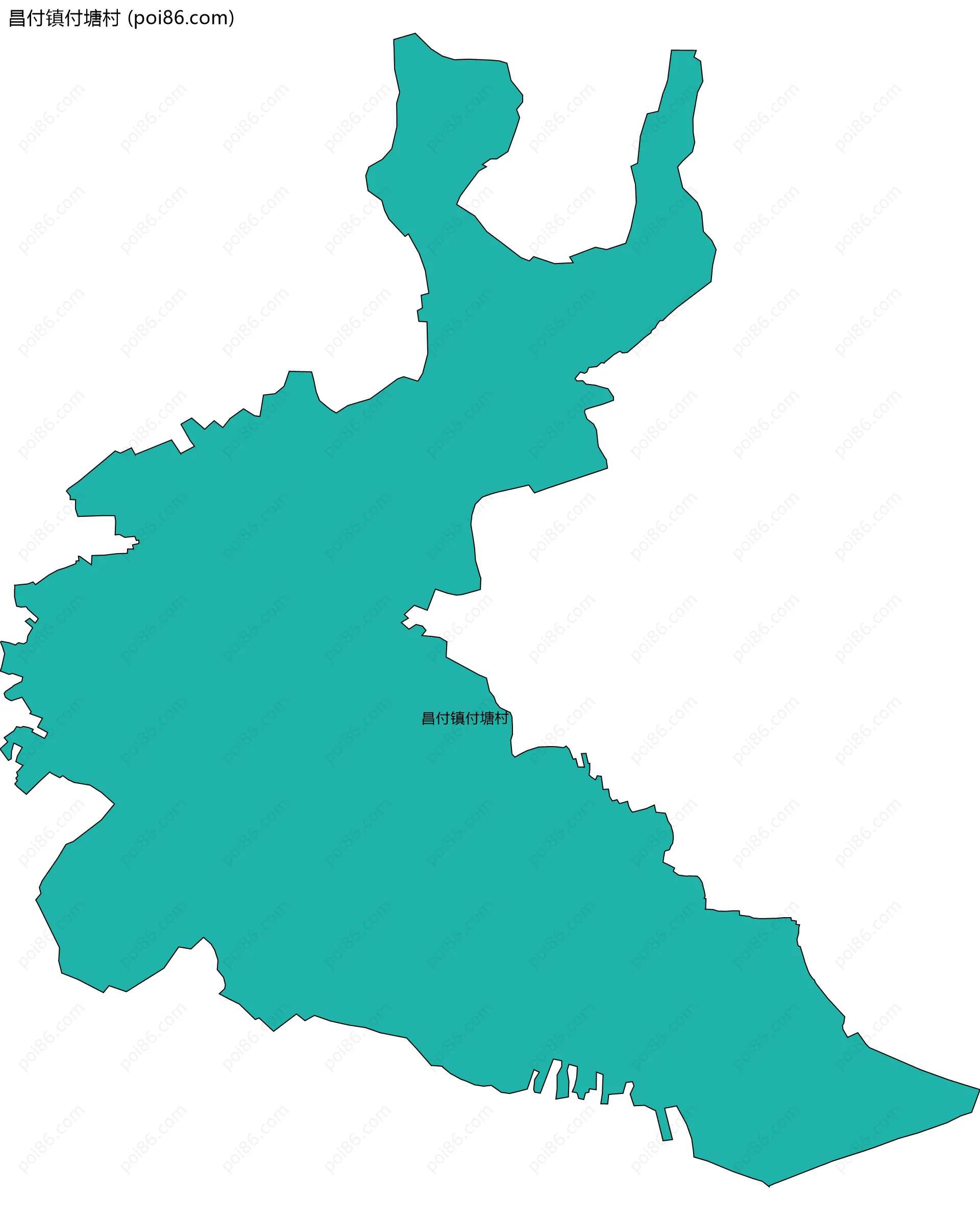 昌付镇付塘村边界地图