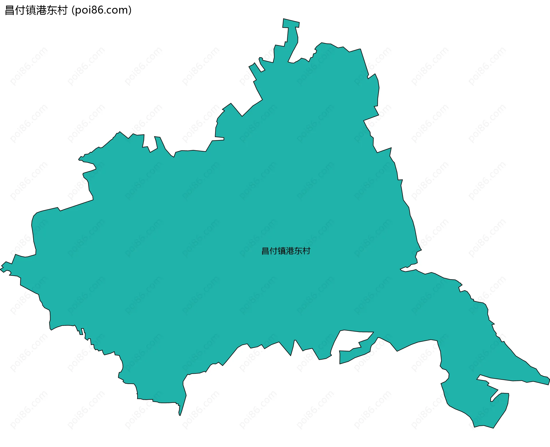 昌付镇港东村边界地图