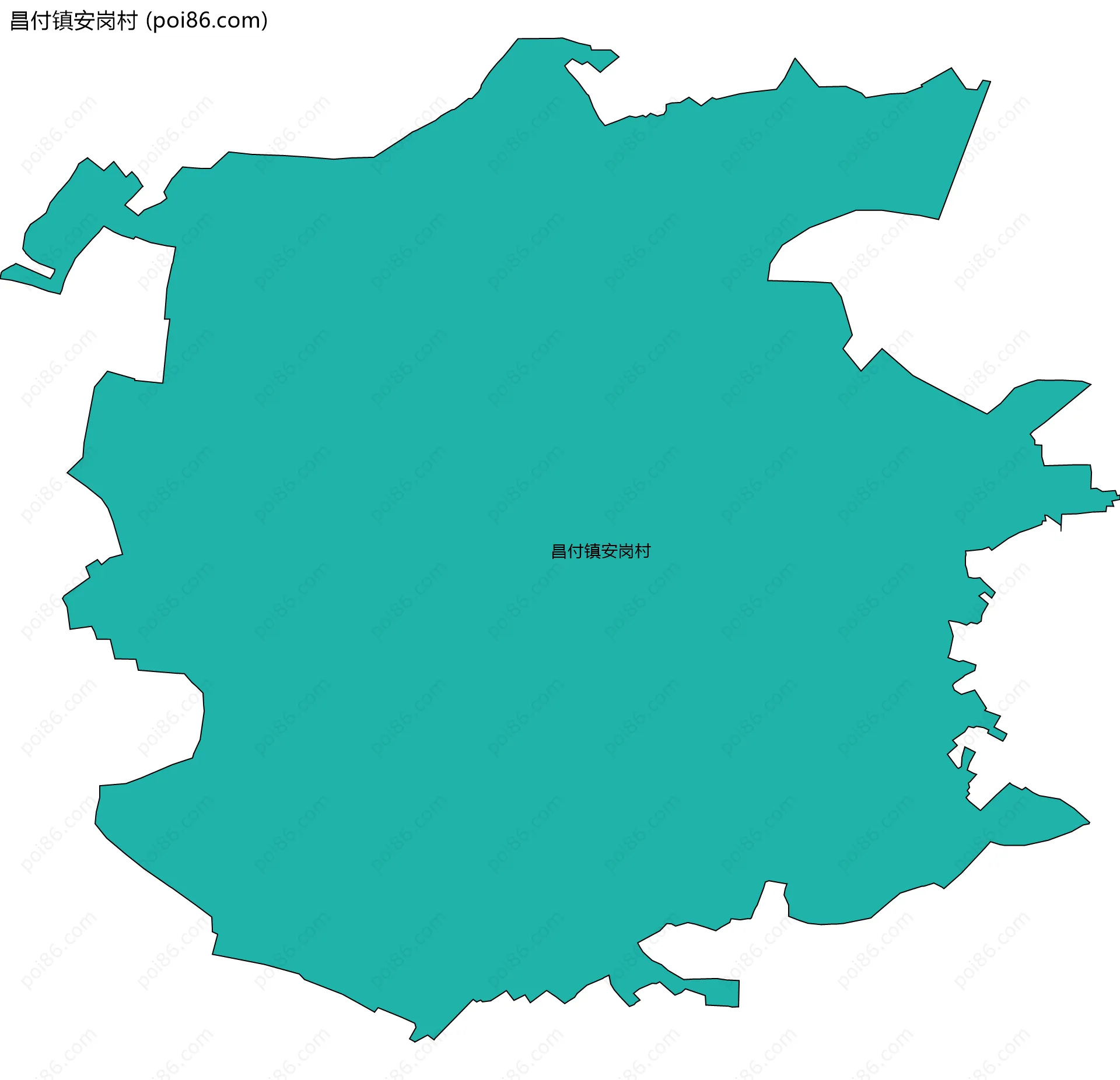 昌付镇安岗村边界地图
