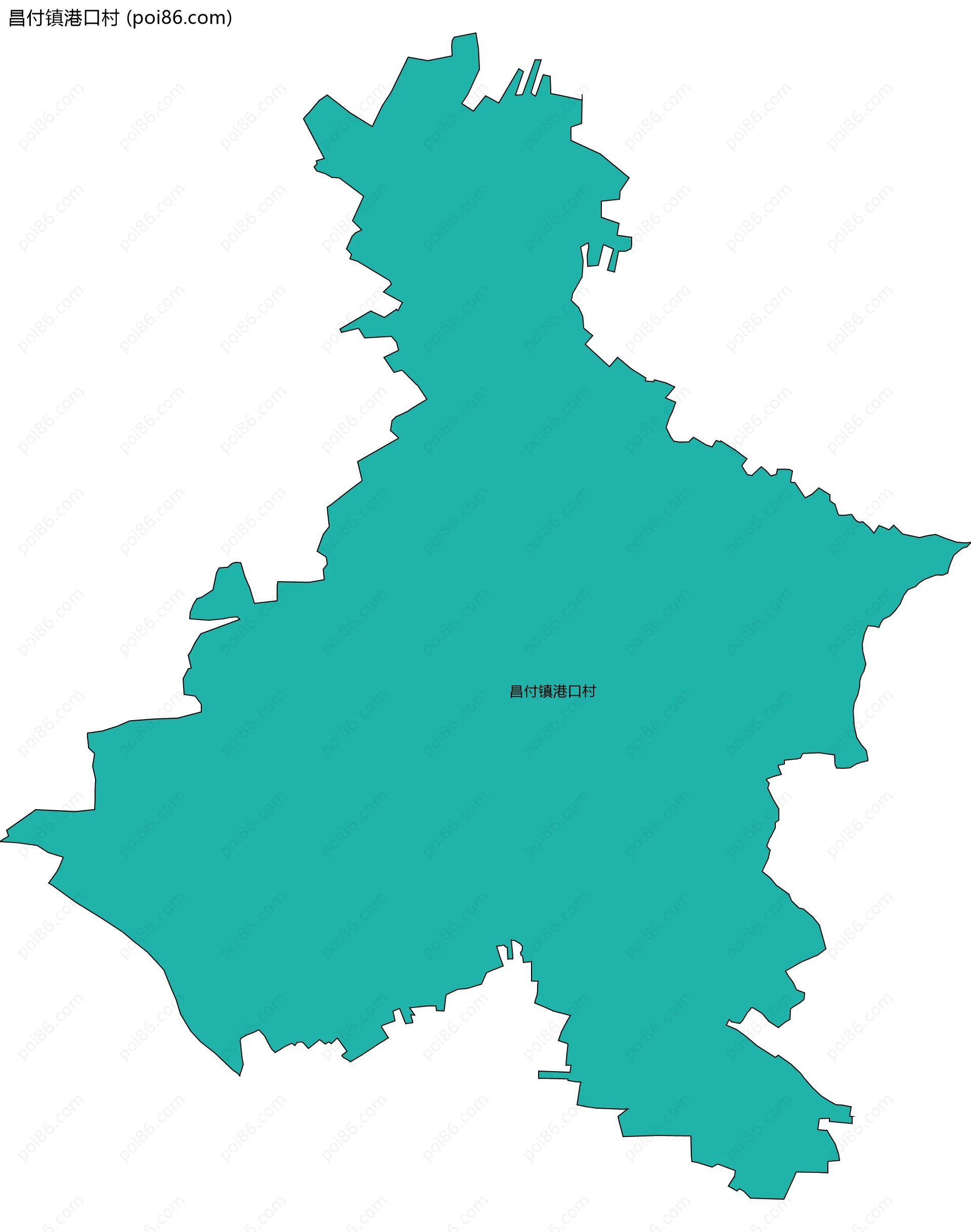 昌付镇港口村边界地图
