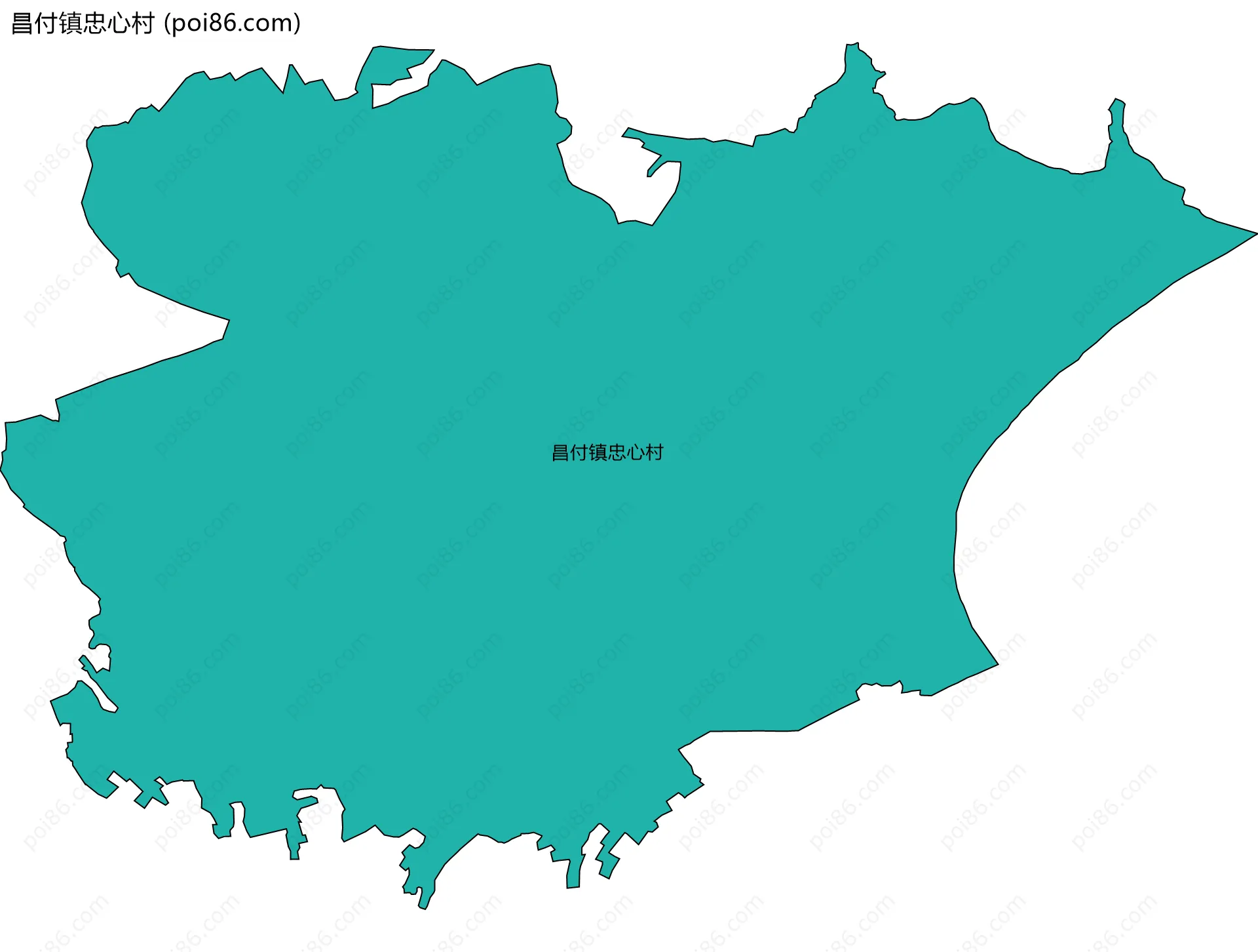 昌付镇忠心村边界地图