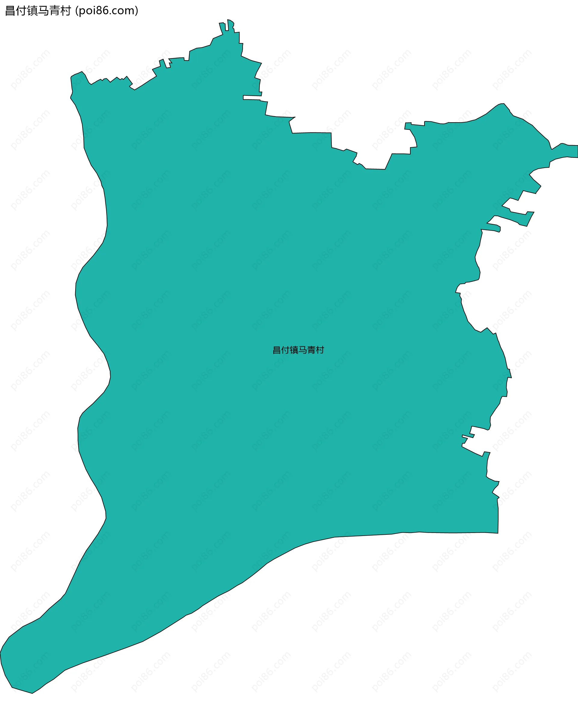 昌付镇马青村边界地图
