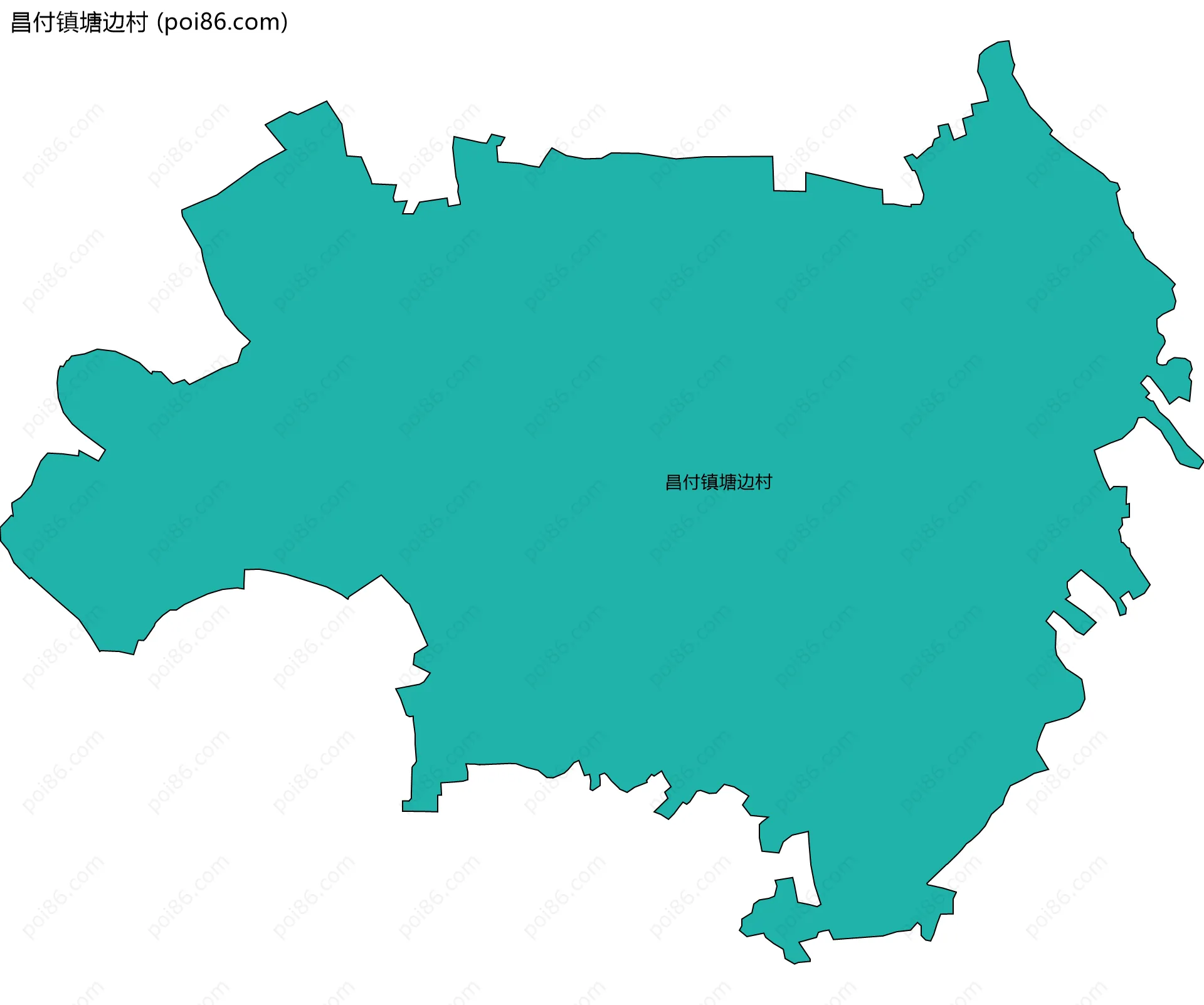 昌付镇塘边村边界地图
