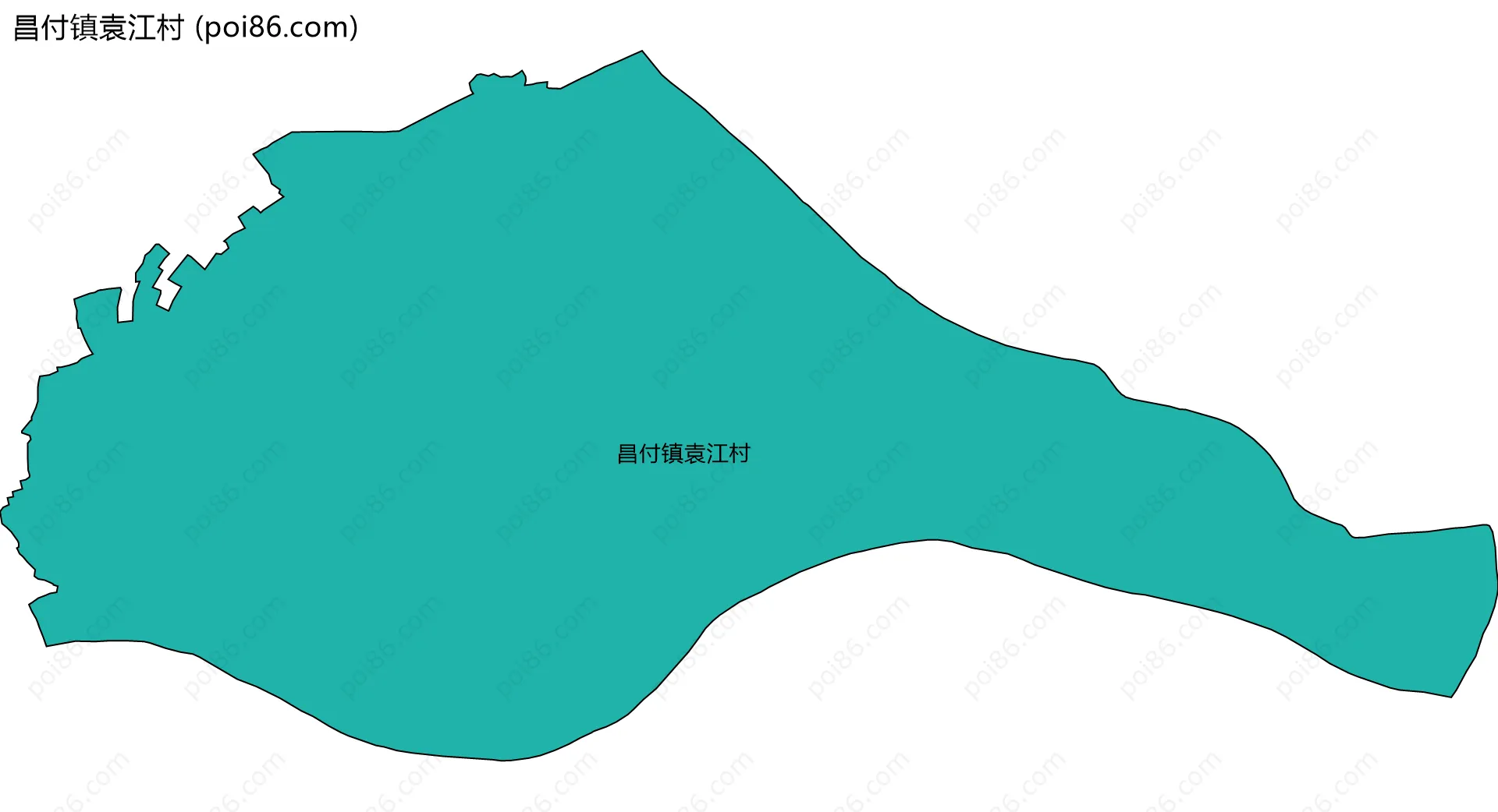 昌付镇袁江村边界地图