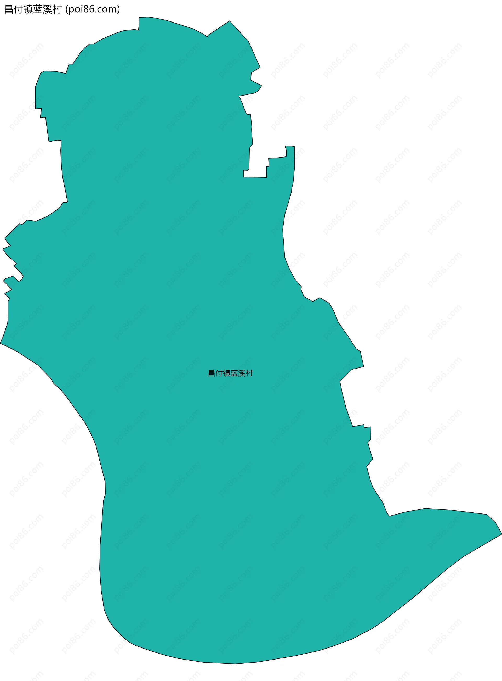 昌付镇蓝溪村边界地图