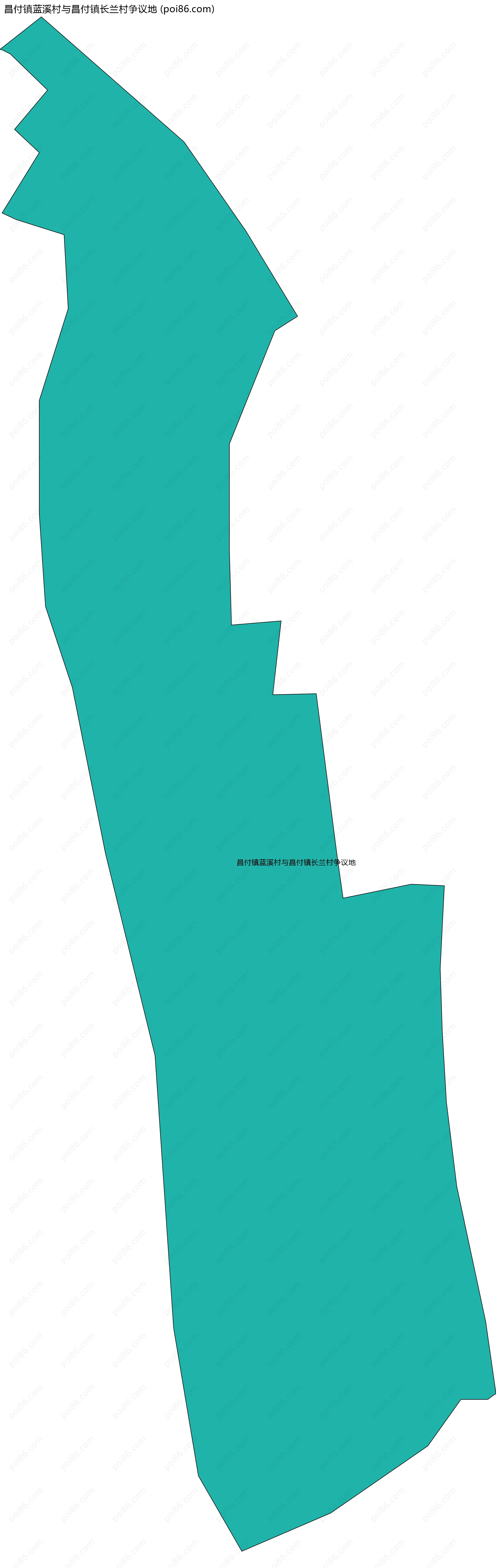 昌付镇蓝溪村与昌付镇长兰村争议地边界地图