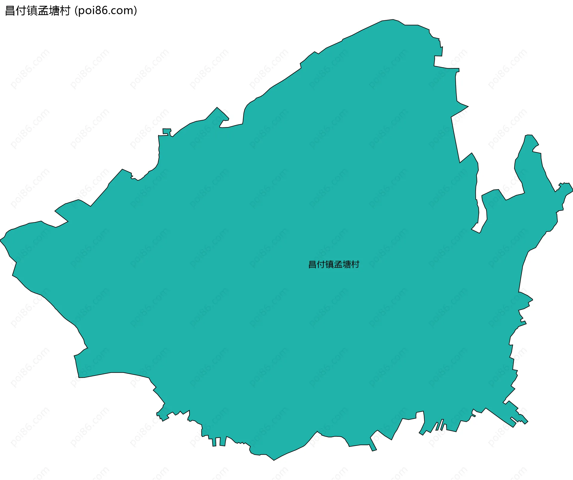 昌付镇孟塘村边界地图