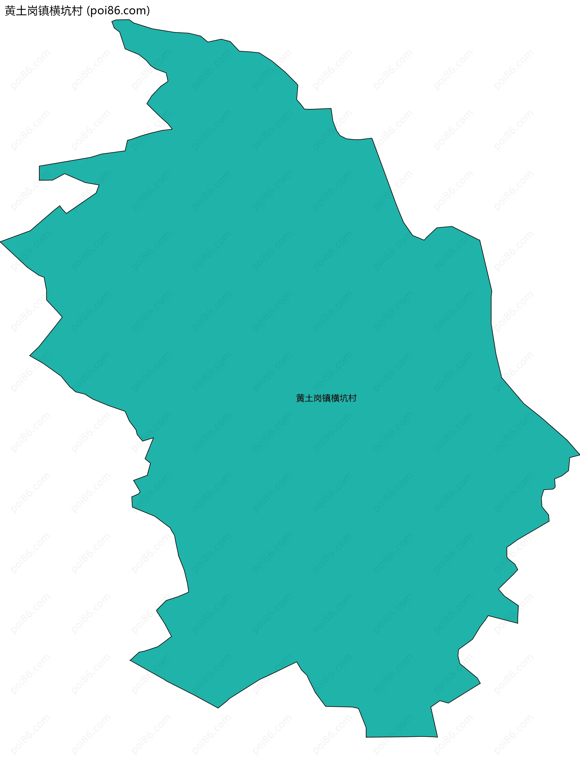 黄土岗镇横坑村边界地图