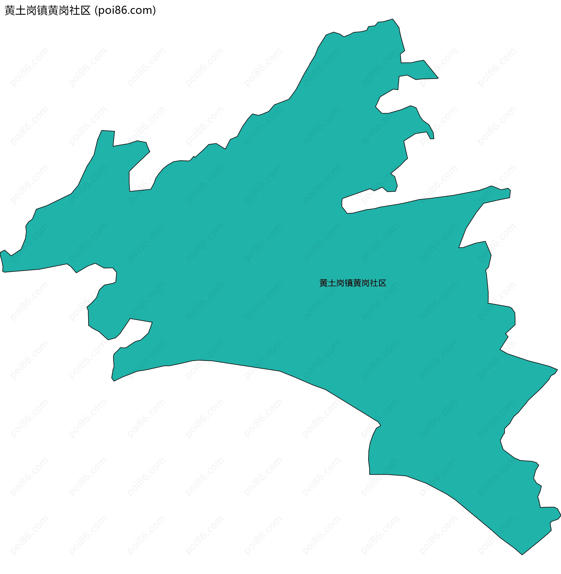 黄土岗镇黄岗社区边界地图