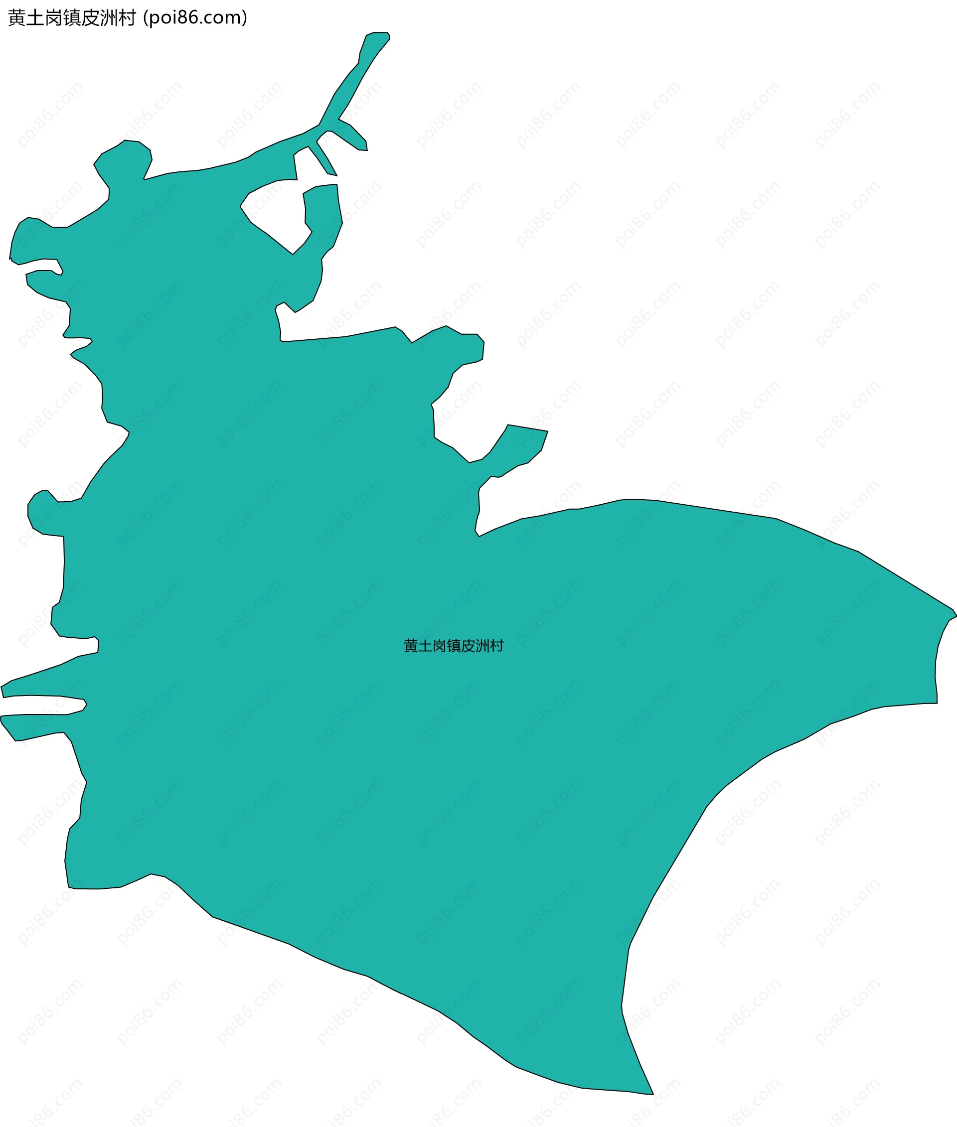 黄土岗镇皮洲村边界地图