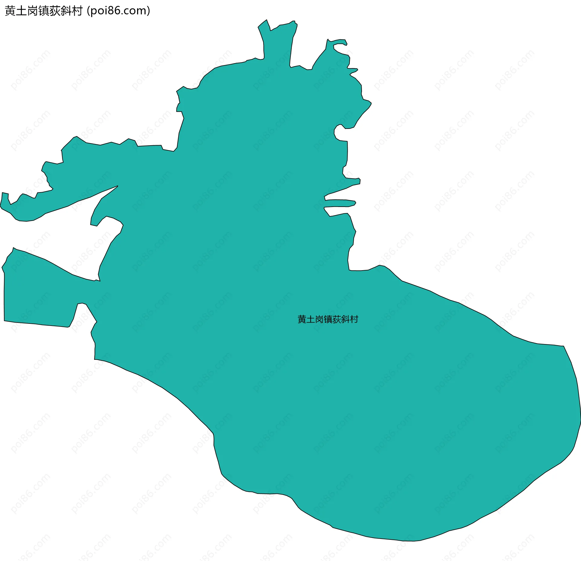黄土岗镇荻斜村边界地图