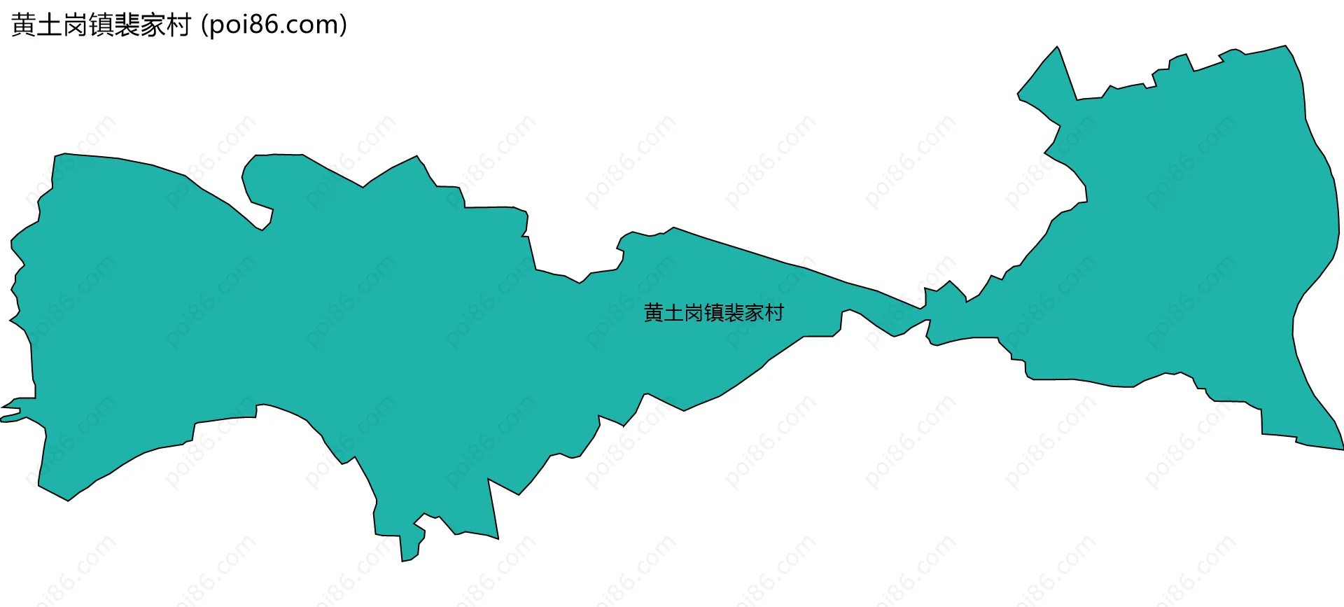 黄土岗镇裴家村边界地图