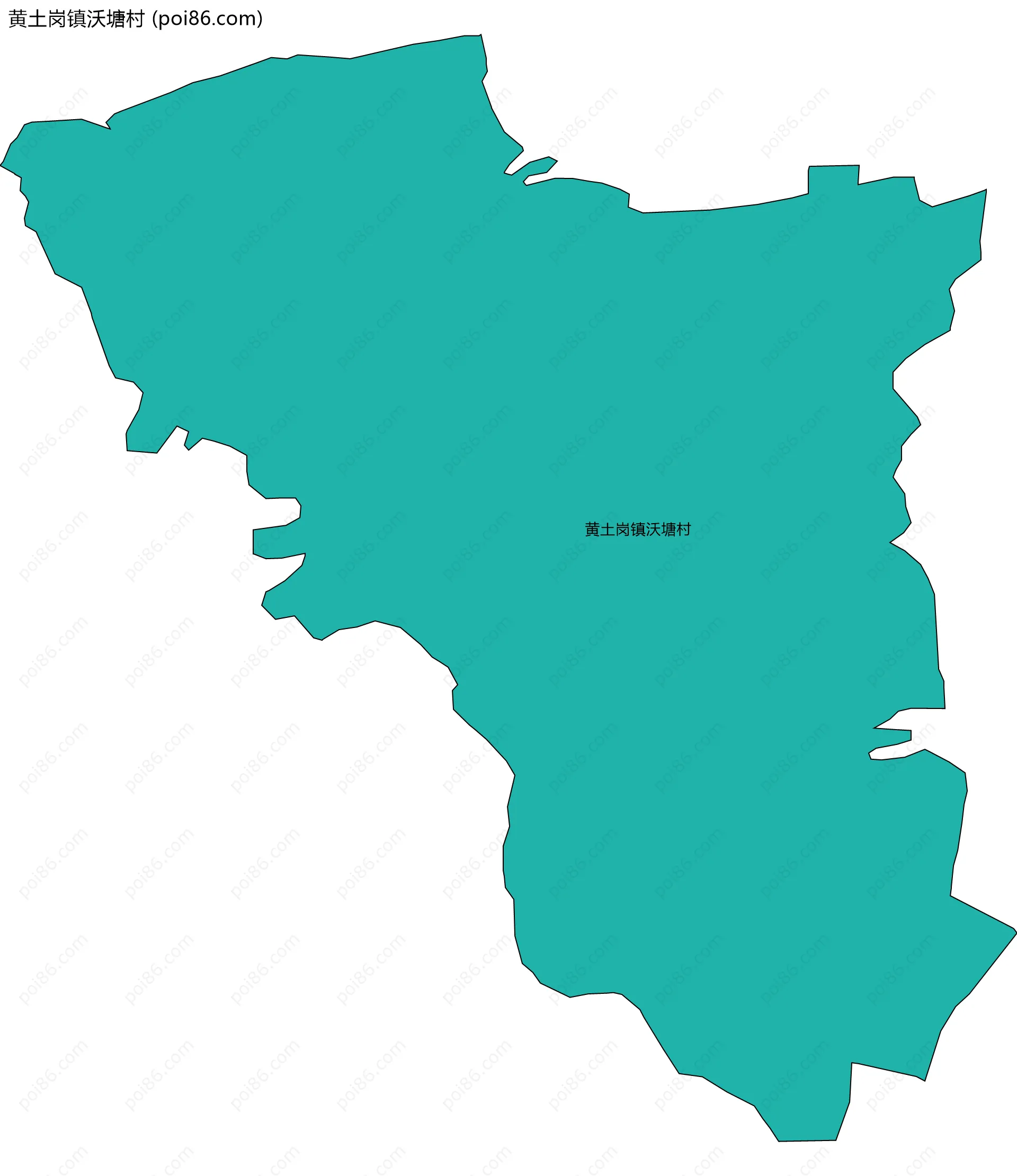 黄土岗镇沃塘村边界地图