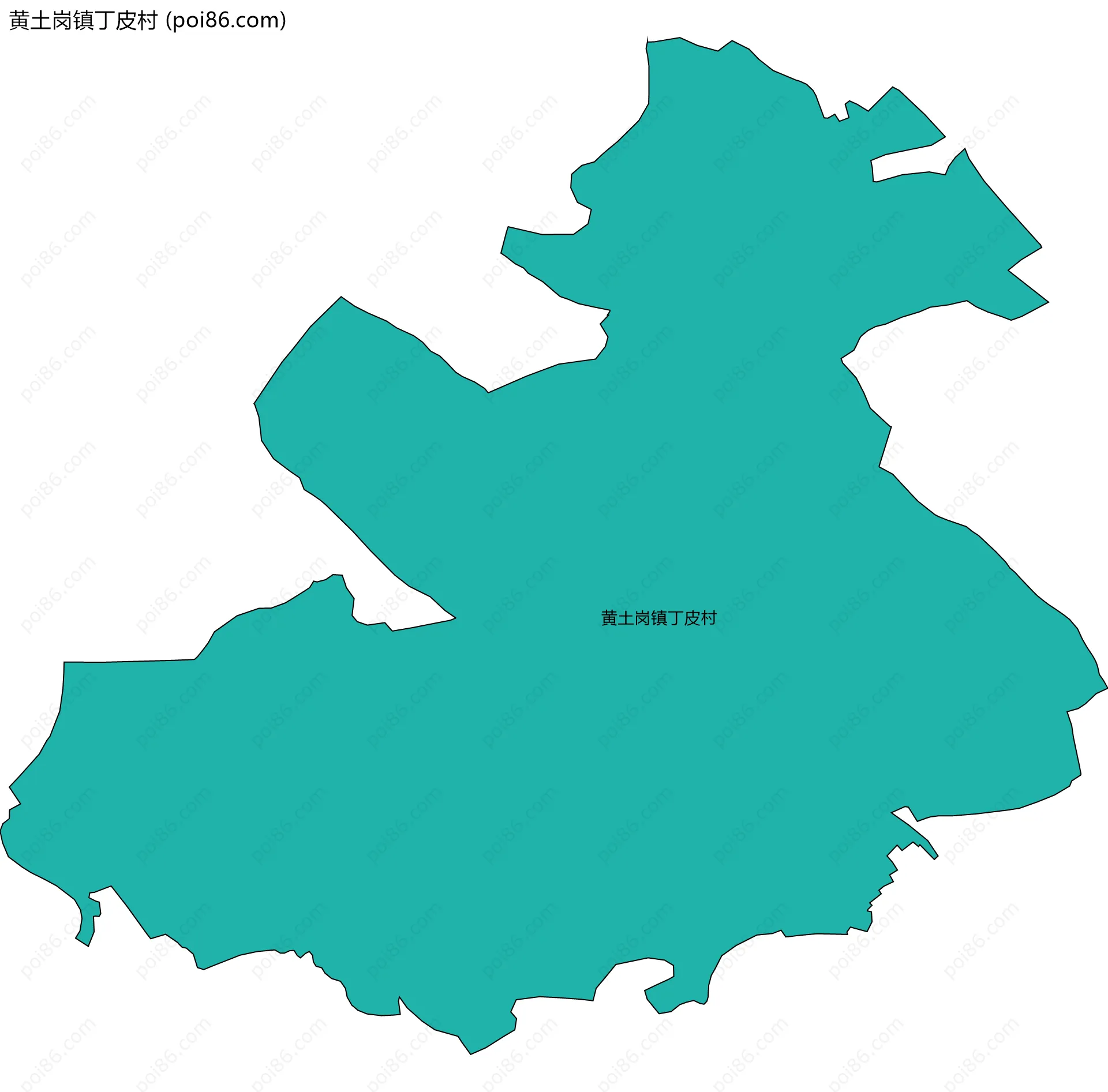 黄土岗镇丁皮村边界地图