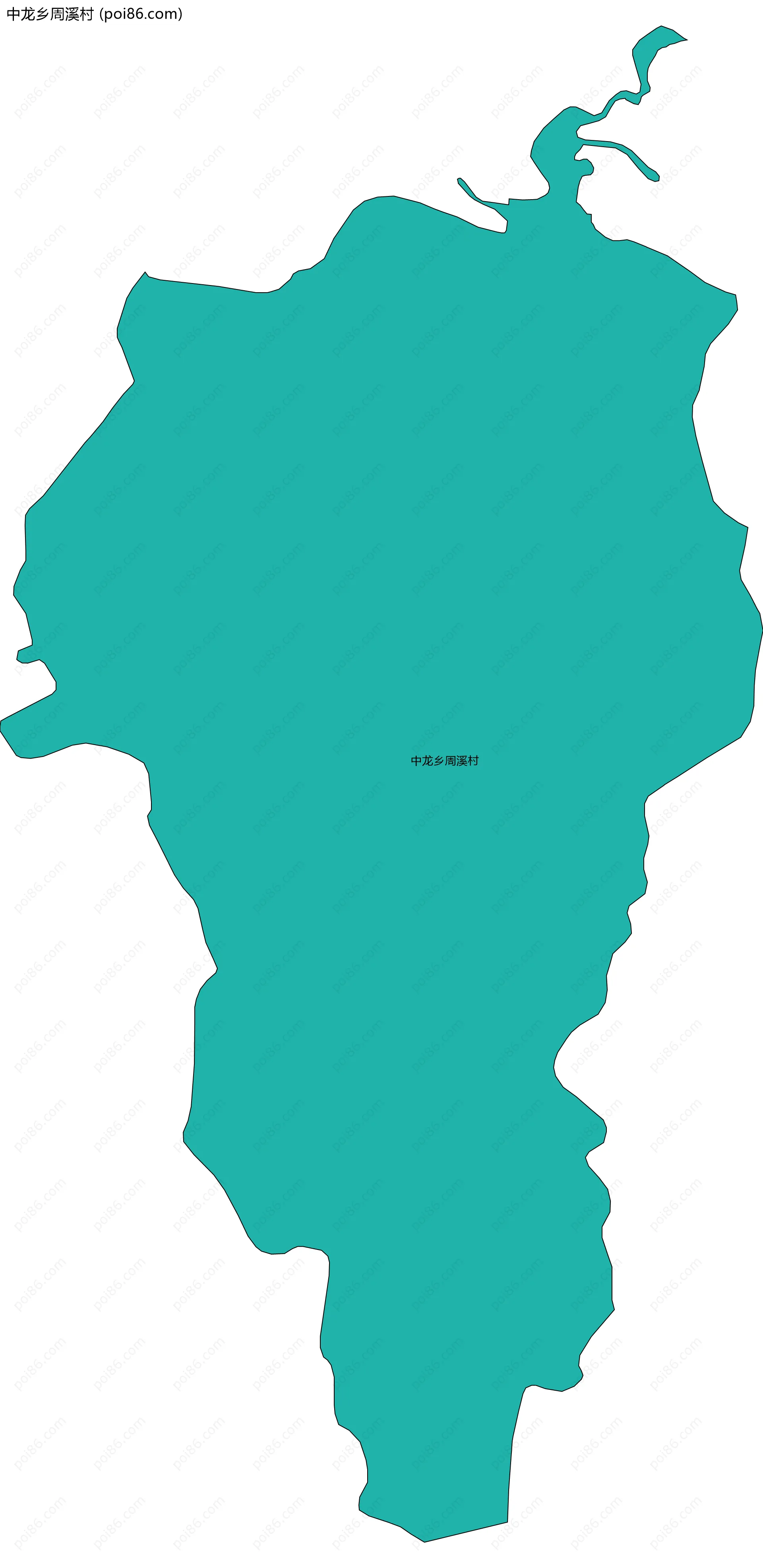 中龙乡周溪村边界地图