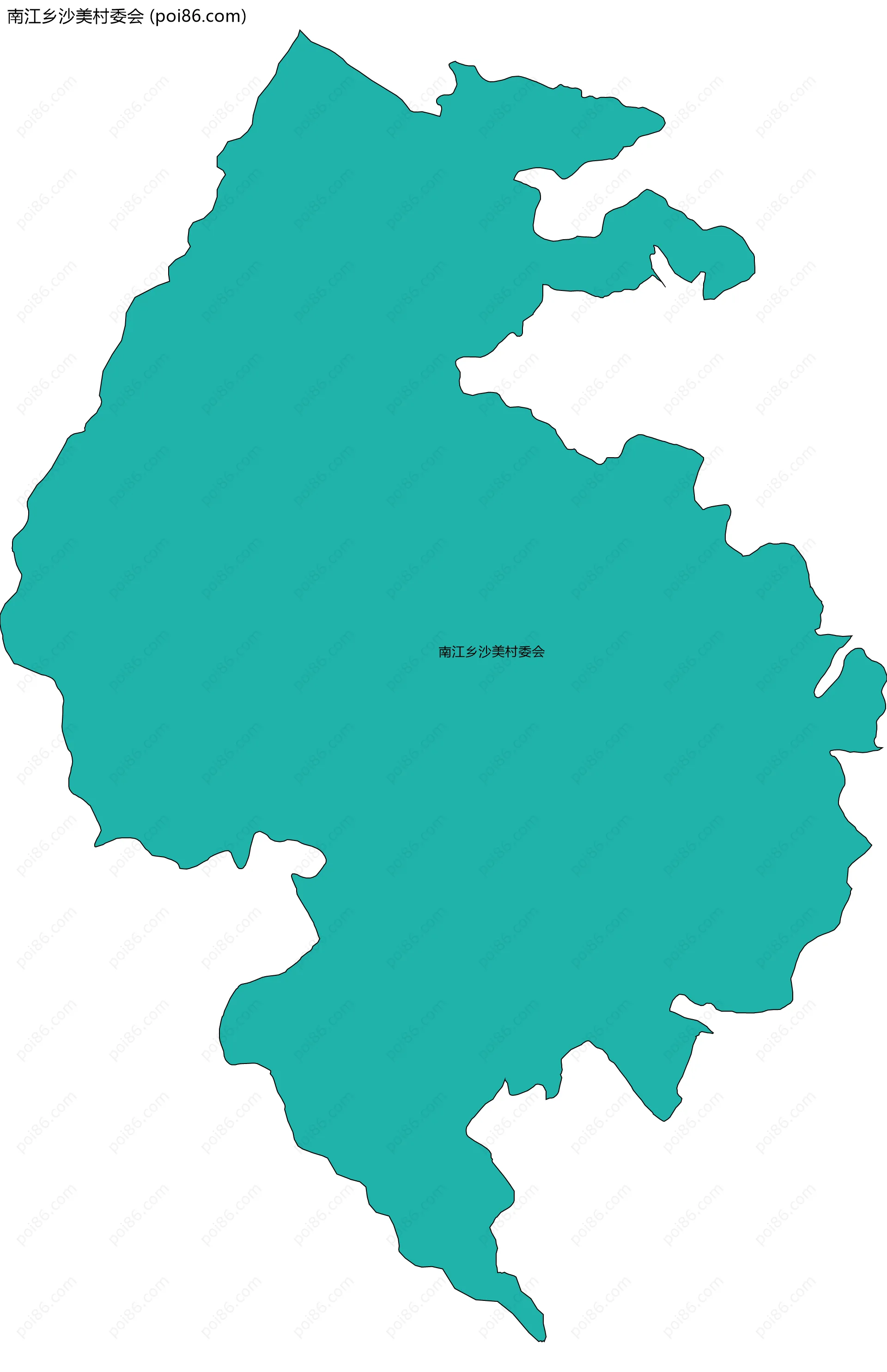 南江乡沙美村委会边界地图