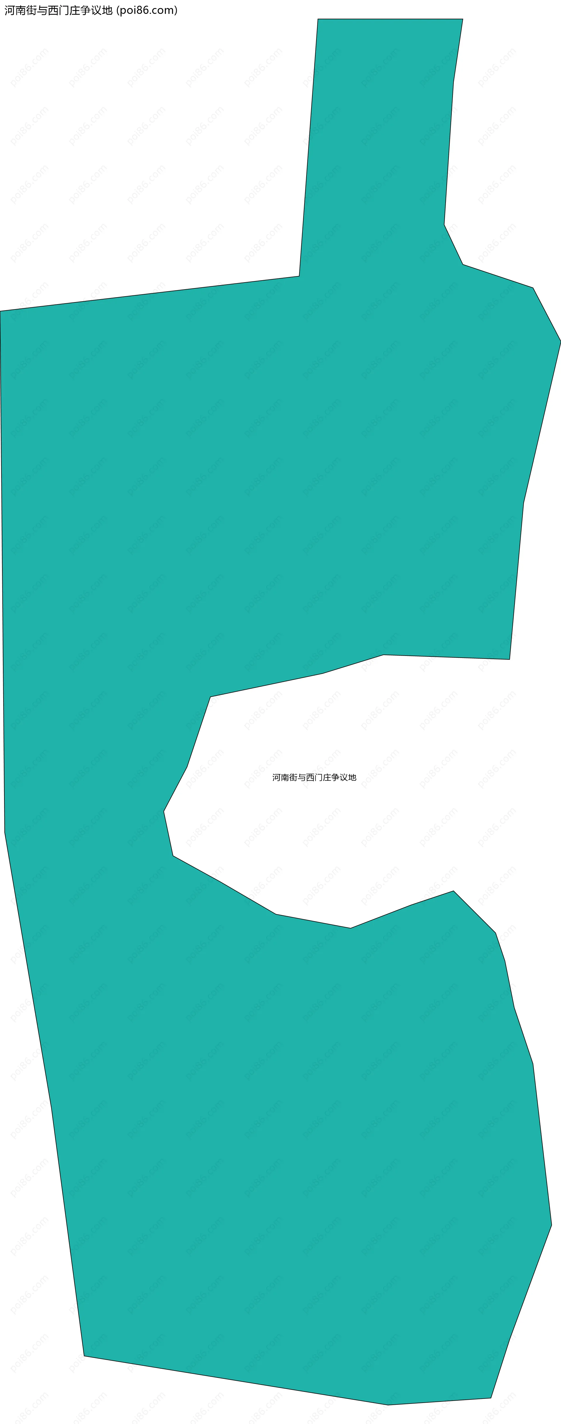 河南街与西门庄争议地边界地图(五级行政区划)